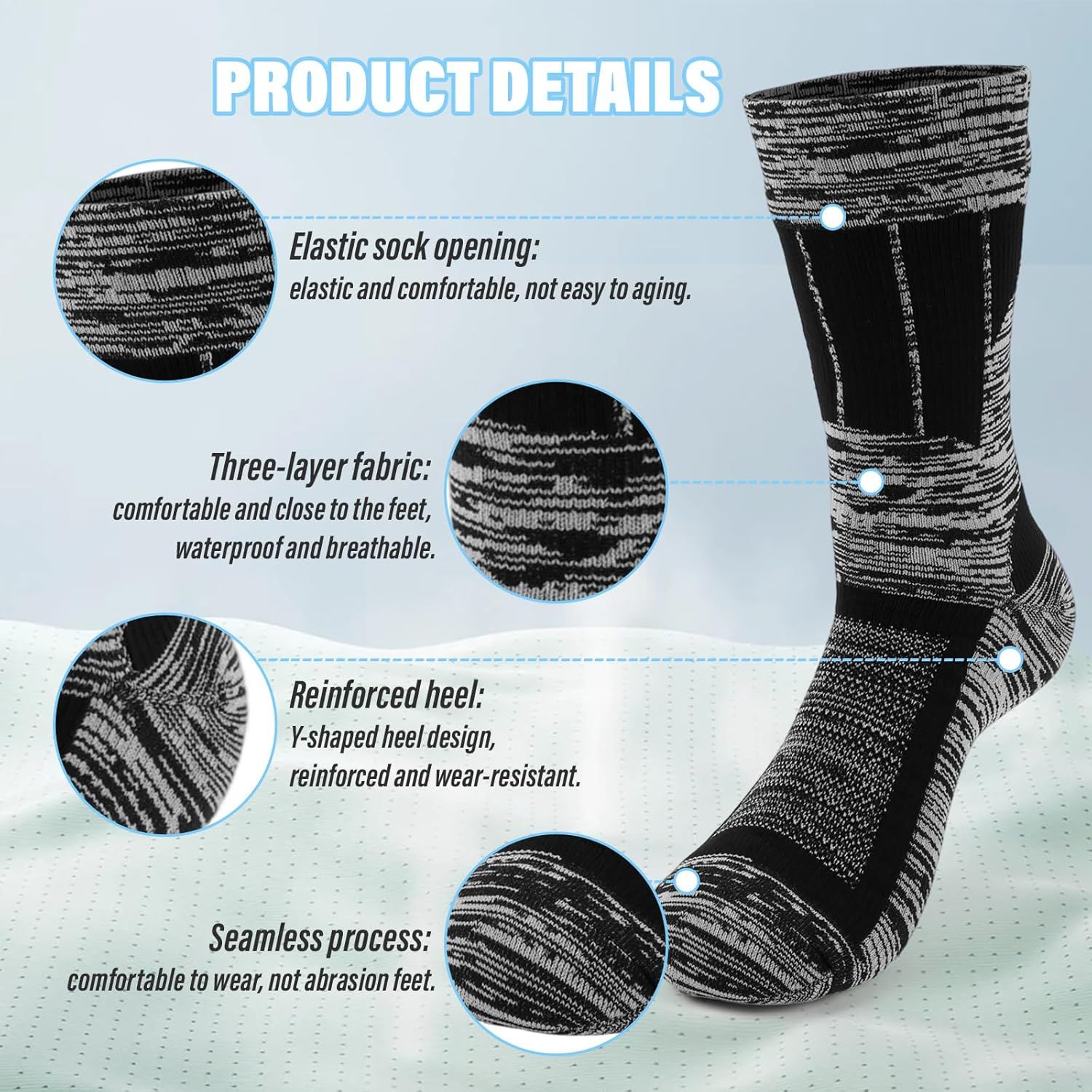 Supcomsta Unisex Waterproof Socks - Weatherproof & Breathable - Hiking, Wading, Ski, Fish - Aussie Climate for Men Women image number 1