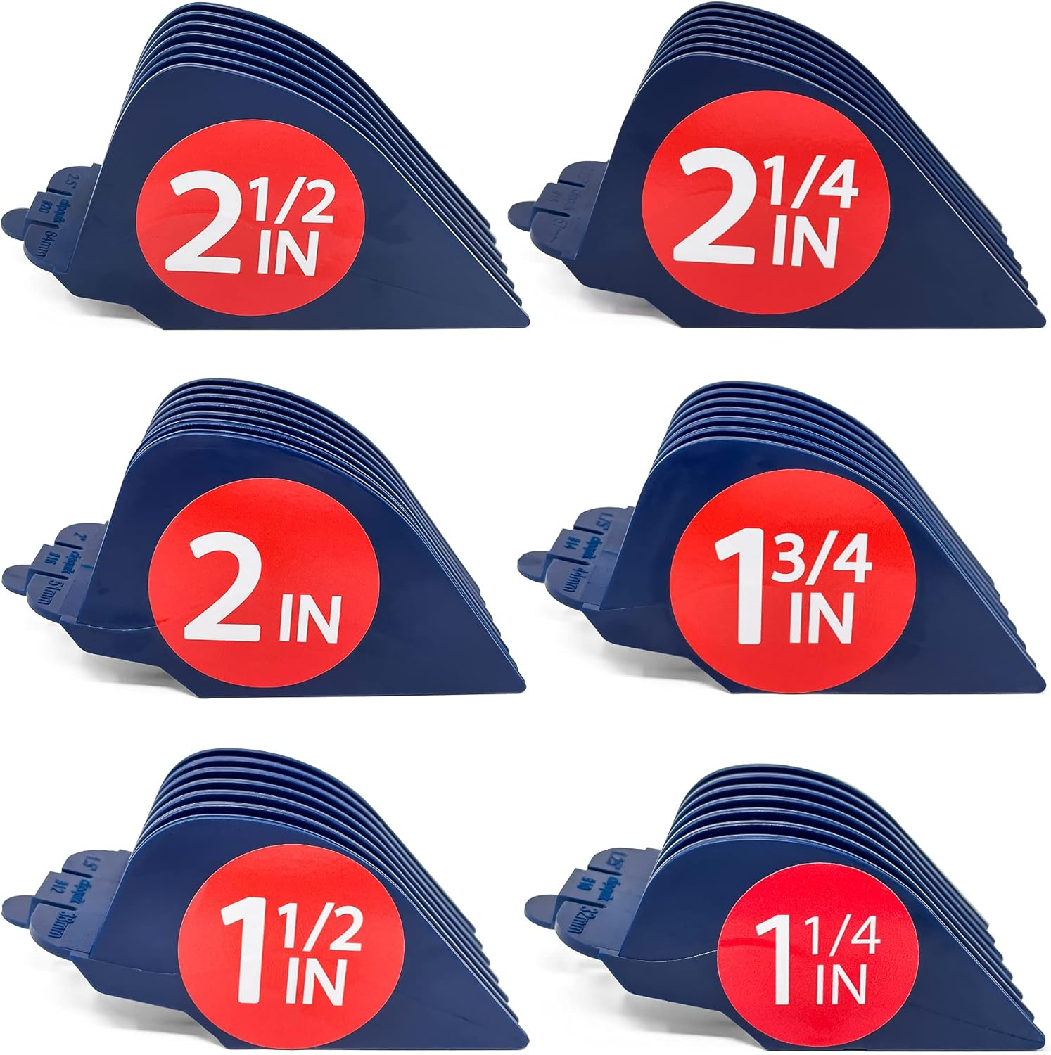 Clipquik Premium XL Clipper Guards for Most Wahl Clippers, Extra Long and Sturdy #20 18 16 14 12 10 (2.5 Inch, 2.25", 2", 1.75", 1.5", 1.25") Large Clipper Guide Comb Set image number 5