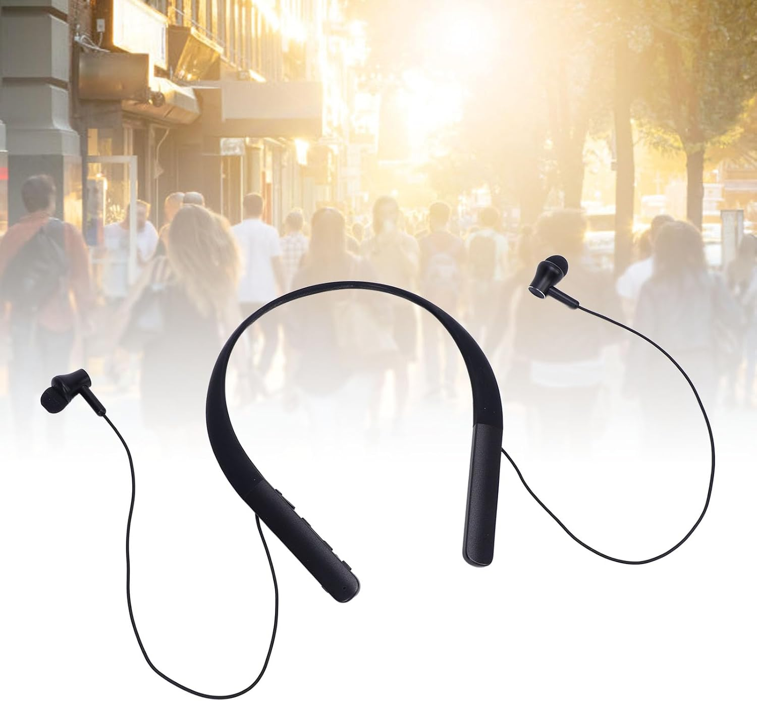 MENDUNER Neckband Bluetooth Headphones, Wireless Bluetooth 5.2 Headphones with Cleaning Tool, Feature Assistive Hearing Capabilities for Sports/Running/Gym/Travel image number 6