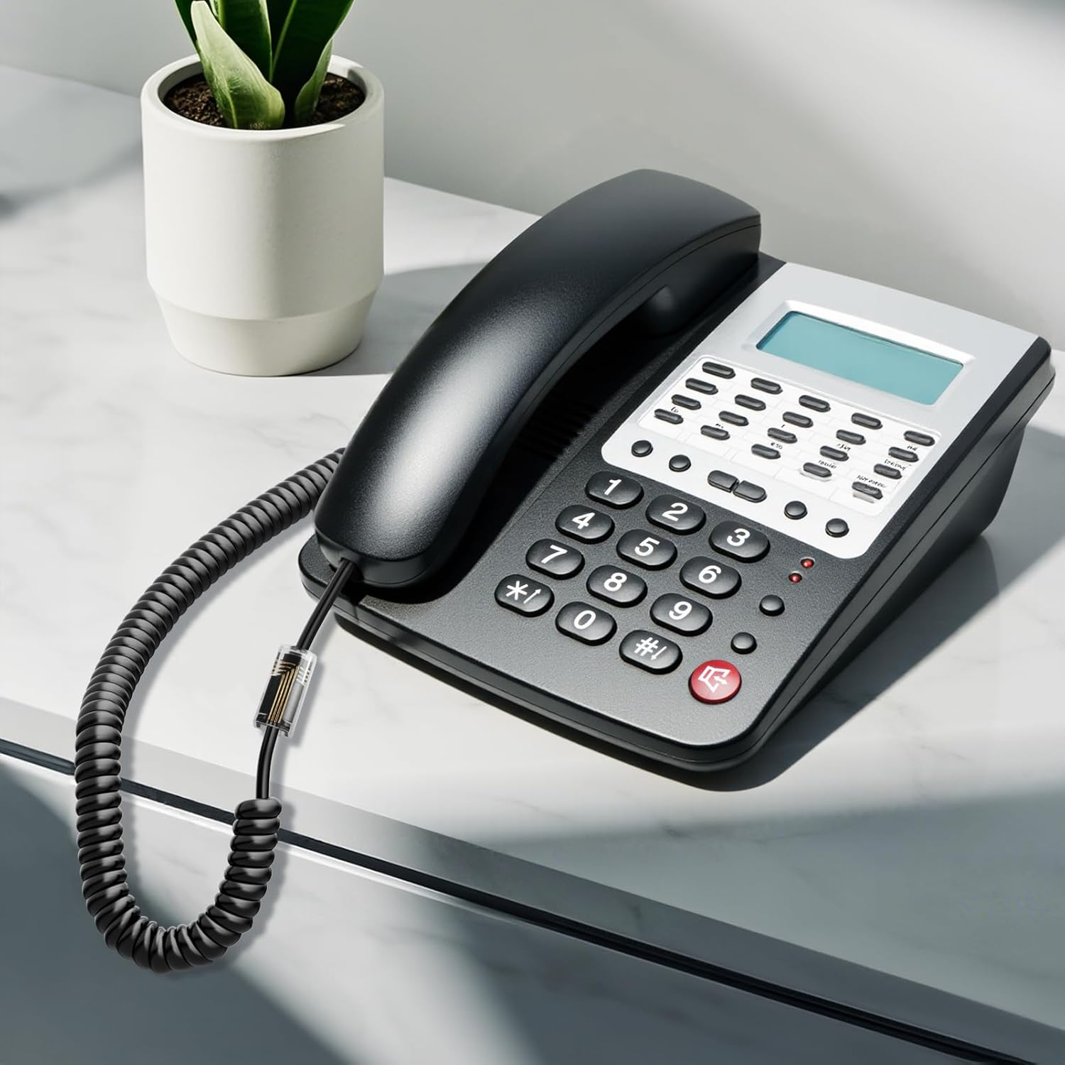 Telephone Cord Detangler, Uvital Anti-Tangle Phone Cable 360 Degree Rotating Landline Swivel Cord Untangler Black (2 PCS) image number 5