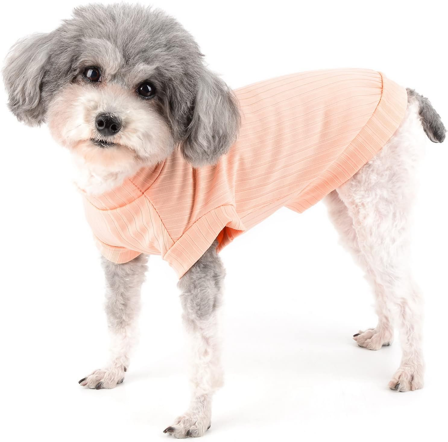 Zunea Dog Shirts with D-Ring for Small Dogs Girls Boys Summer Puppy T-Shirt Soft Breathable Tank Top Sleeveless Cool Clothing Plain Basic Shirt Pet Clothing for Chihuahua Pink L image number 1