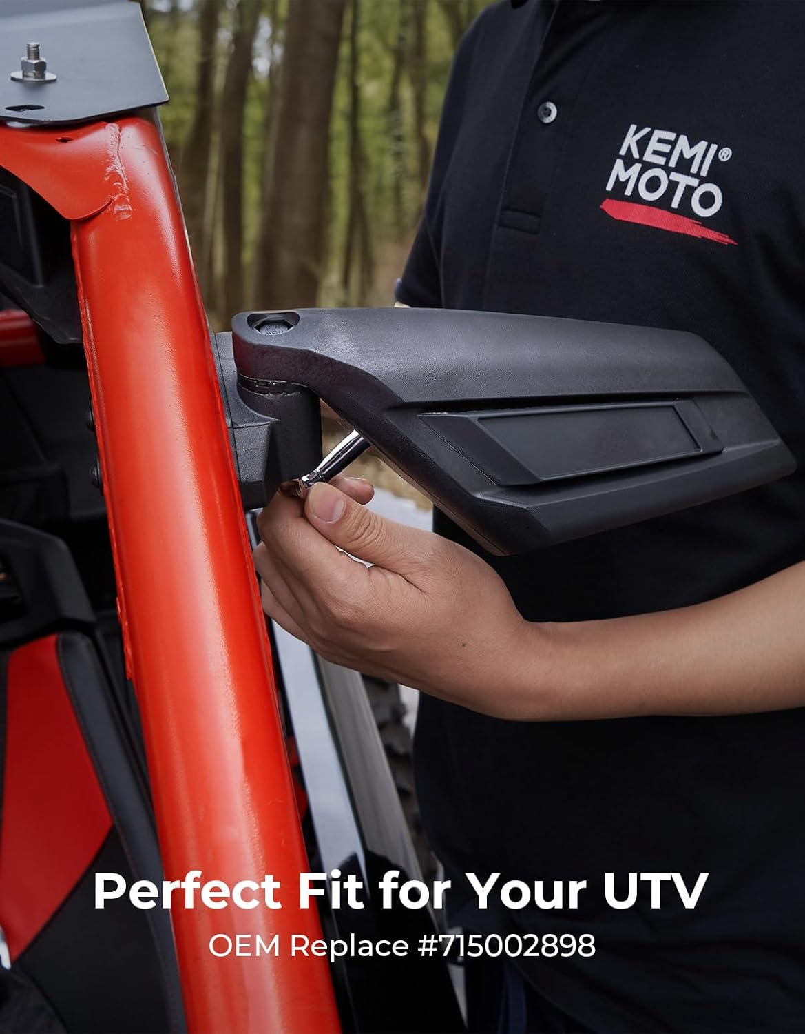 Kemimoto X3 Mirrors, Side View Mirrors Compatible with 2017-2025 Can Am Maverick X3 & Max RS DS Turbo RR, Rear View OEM Replace #715002898 image number 5