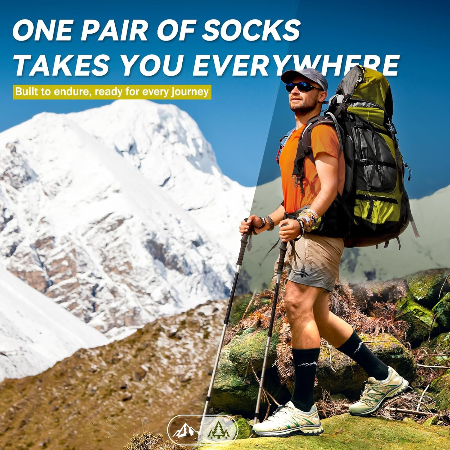 Merino Protect Merino Wool Socks for Men Warm Soft Hiking Socks Odor Resistant Crew Socks Hiking Hunting Cycling image number 4