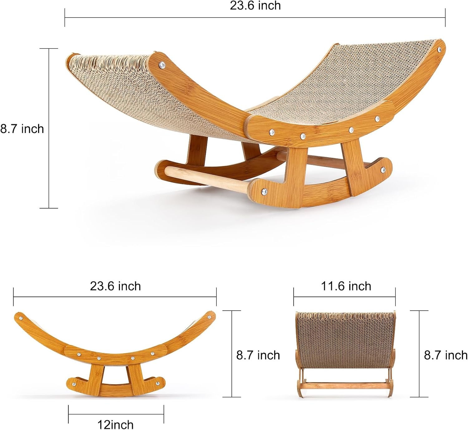 Cat Scratcher for Indoor Cats,2-In-1 Cardboard Cat House,Cardboard Cat Scratcher,Cat Scratching Pad Lounge Bed for Small Medium Large Cat image number 6