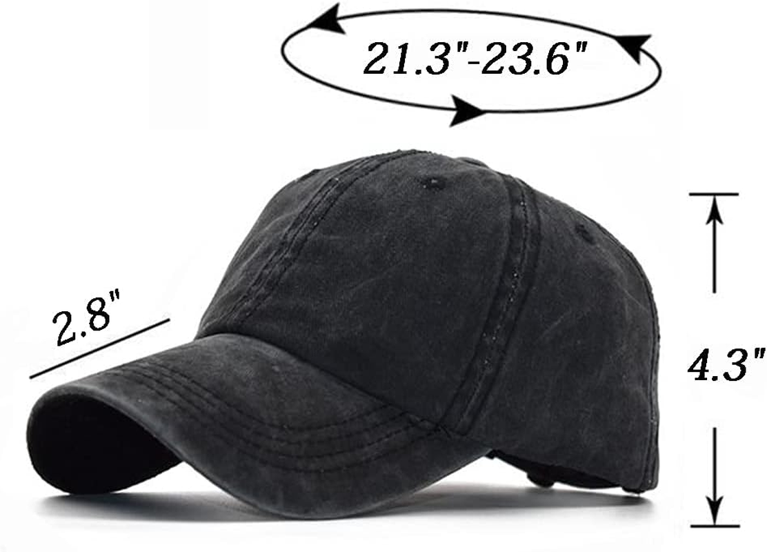 Eohak Ponytail Baseball Hat Distressed Retro Washed Womens Twill image number 5