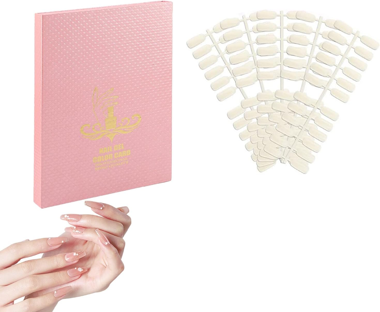 Portable S Swatches Book with 216 Slots for Gel or Polish Samples, Professional Display for Styling Stations, Manicure Practice, and Salon Color Storage, 11.42X8.46 Inches