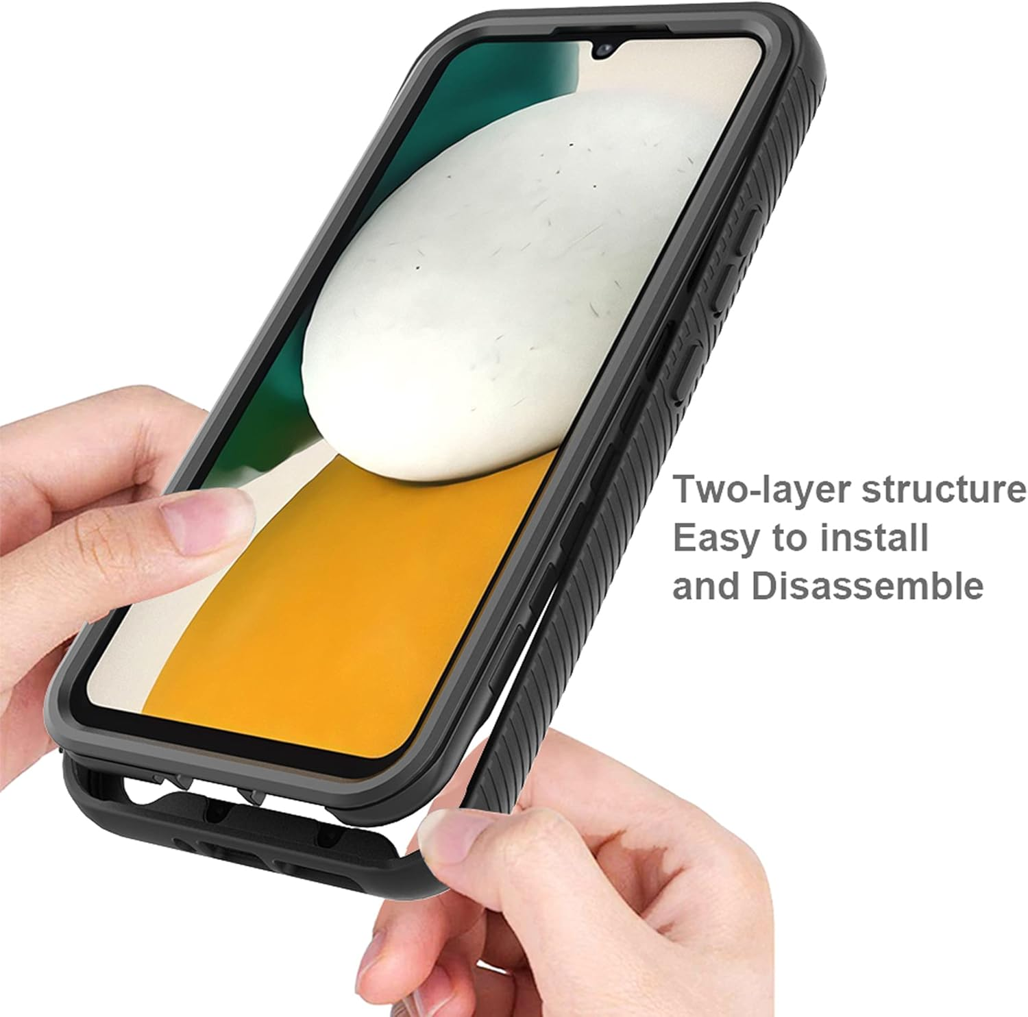 Case for Samsung Galaxy A34 5G 360 Degree Full Protection Mobile Phone Case Shockproof Scratch-Resistant Dustproof Clear Case Outdoor Armoured Case with Screen Protector and PC Bumper, Dark Blue image number 3