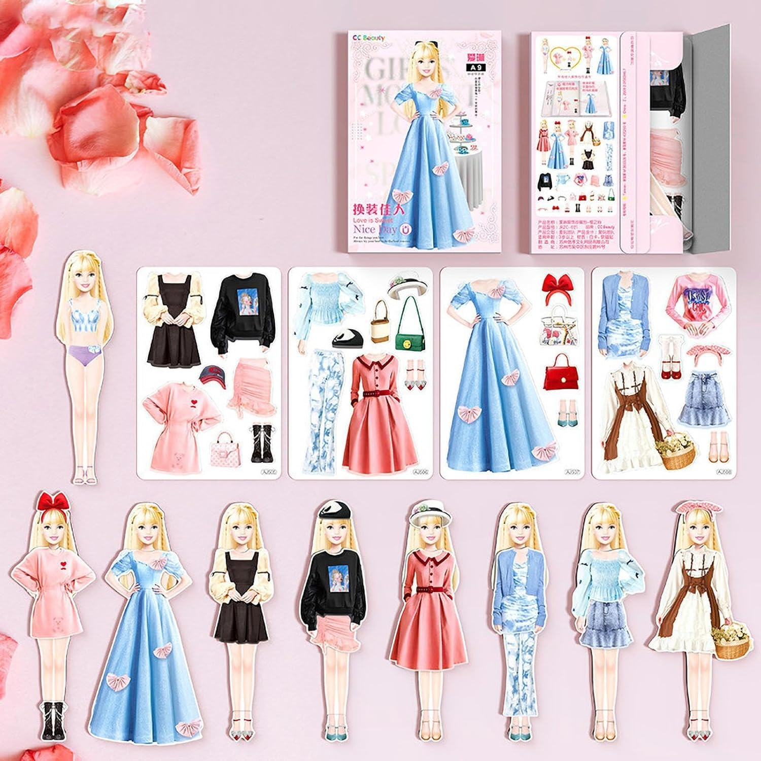 Magnetic Dress up Dolls Set, Paper Dress up Dolls Magnetic, Magnetic Fashion Dress-Up Dolls, 2024 New Magnetic Princess Dress up Paper Doll, Princess Dress up Sticker for Christmas Birthday Present image number 3