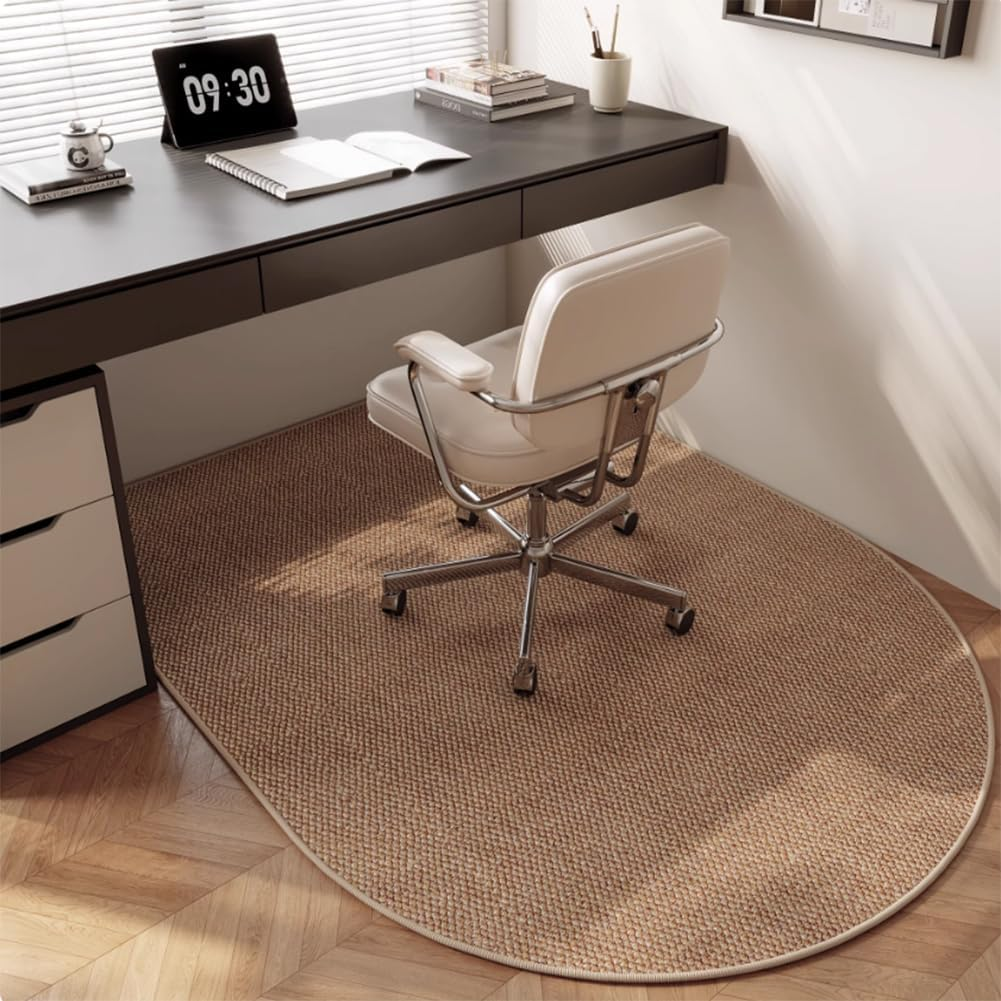 Office Chair Mat for Hardwood Floor, 120 X 90Cm, under Desk Rug for Rolling Computer Chair, anti Slip Floor Protector, Khaki