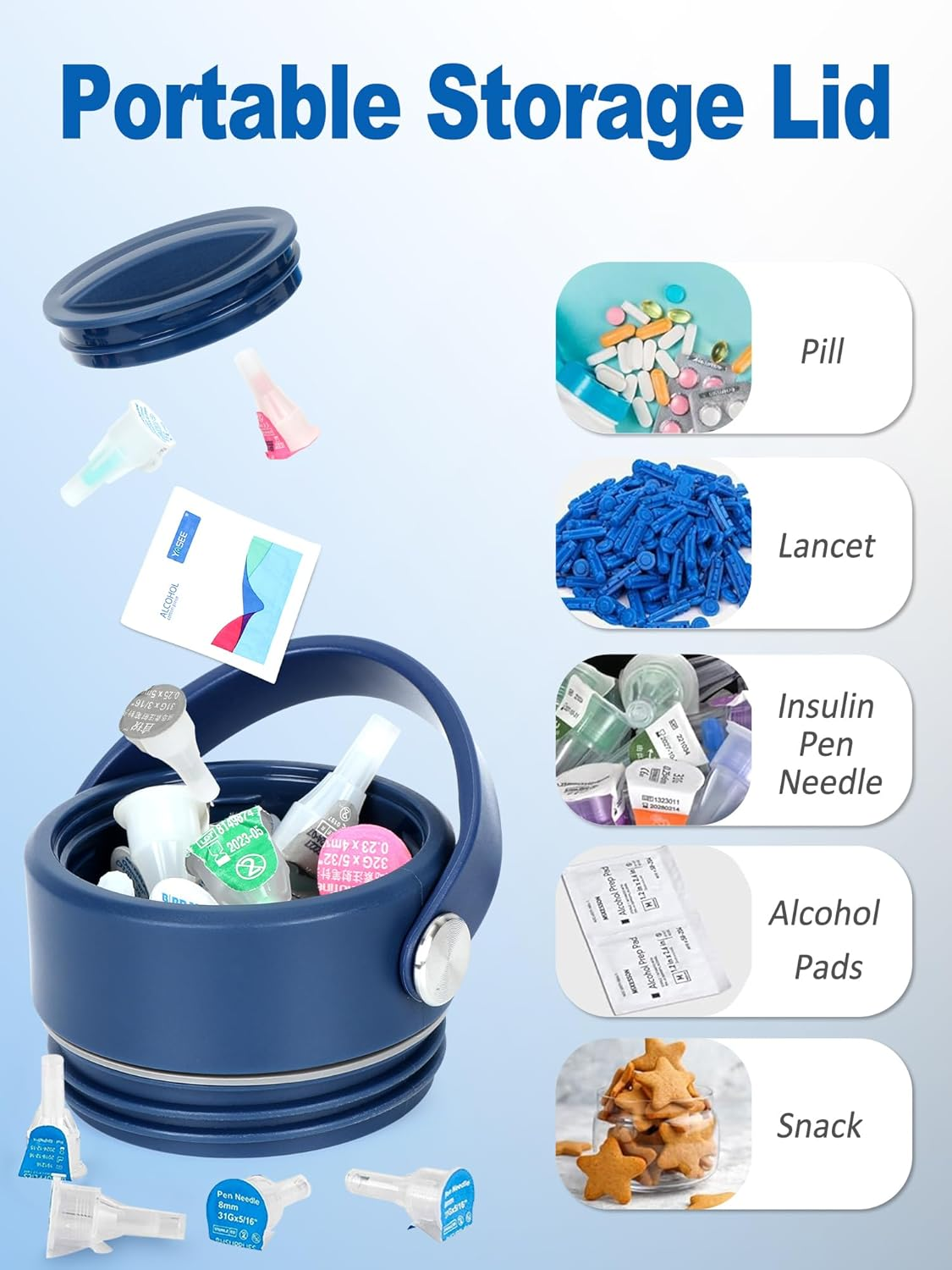 YOUSHARES 1-5 Pens Insulin Cooler Travel Case, 48H Diabetes Travel Case with Ice Pack for Long Trip and Daily (Magnolia) image number 6