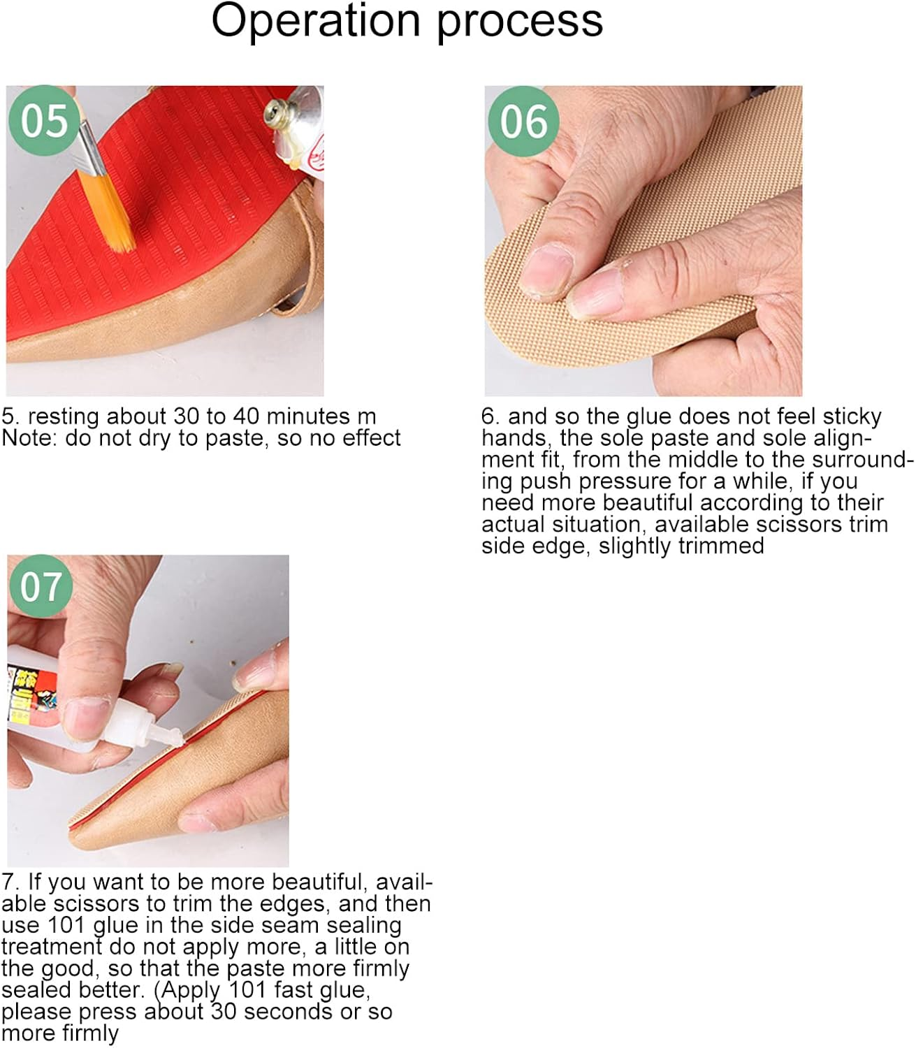 Shoe Sole Repair, Rubber Soles for Bottom of Shoes, Cuttable Elasticity Skid Full Soles Rubber Replacement DIY Repair for Sneaker, Shock Absorption Rubber Soles (41-44) - Black image number 5