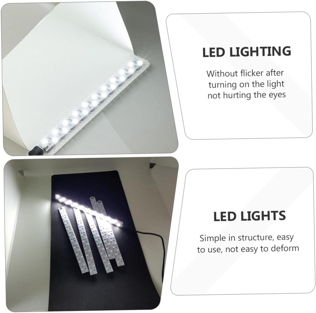 Gatuida Portable 20Cm LED Light Bar Strip for Photography Softbox, Mini Foldable Photo Studio Lighting with Diffused Light for Product Photography and Video Shooting