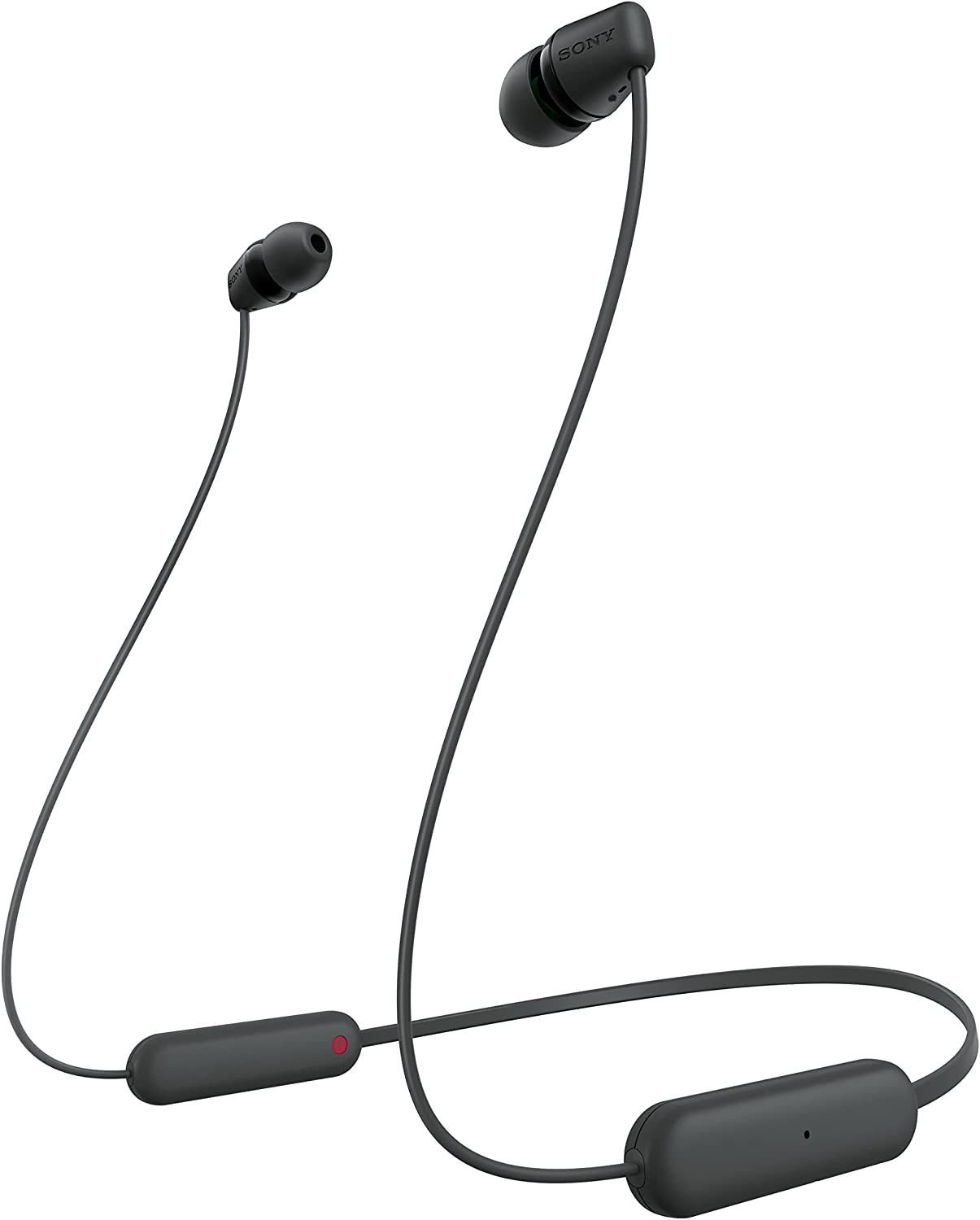 Sony WI-C100 Wireless In-Ear Bluetooth Headphones with Built-In Microphone, Black image number 1