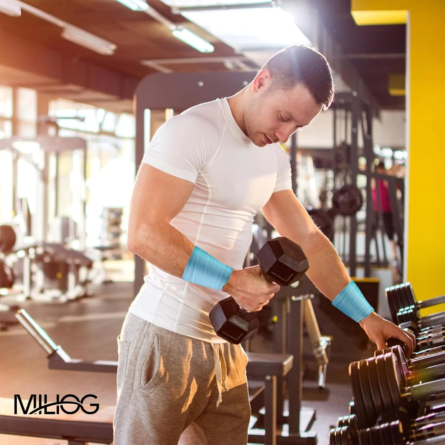 4 Pack Multi Color Pre Wrap for Hair & Sports, Athletic Tape Headbands, 2.76" X 12 Yds | MILIOG Prewrap Underwrap Tape image number 2