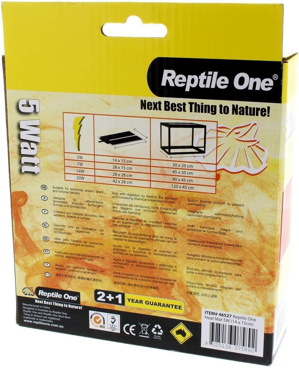 Heat Mat Reptile 5W 14 X 15Cm 240V Reptile One Safety Cut off Feature Thermal image number 5