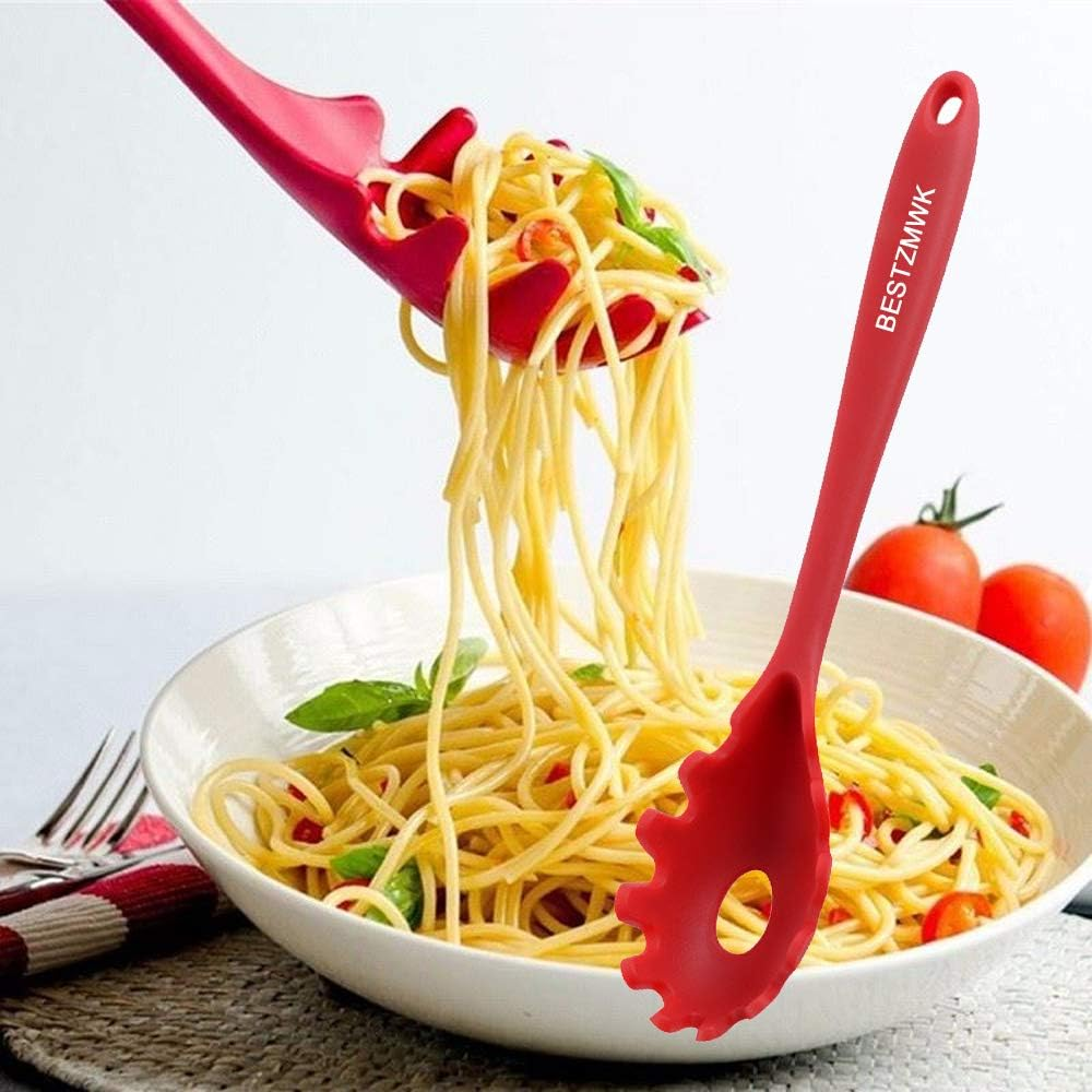 Kitchen Utensil Set - 11 Cooking Utensils - Colorful Silicone Kitchen Utensils - Nonstick Cookware with Spatula Set - Colored Best Kitchen Tools Kitchen Gadgets(Multi) image number 4