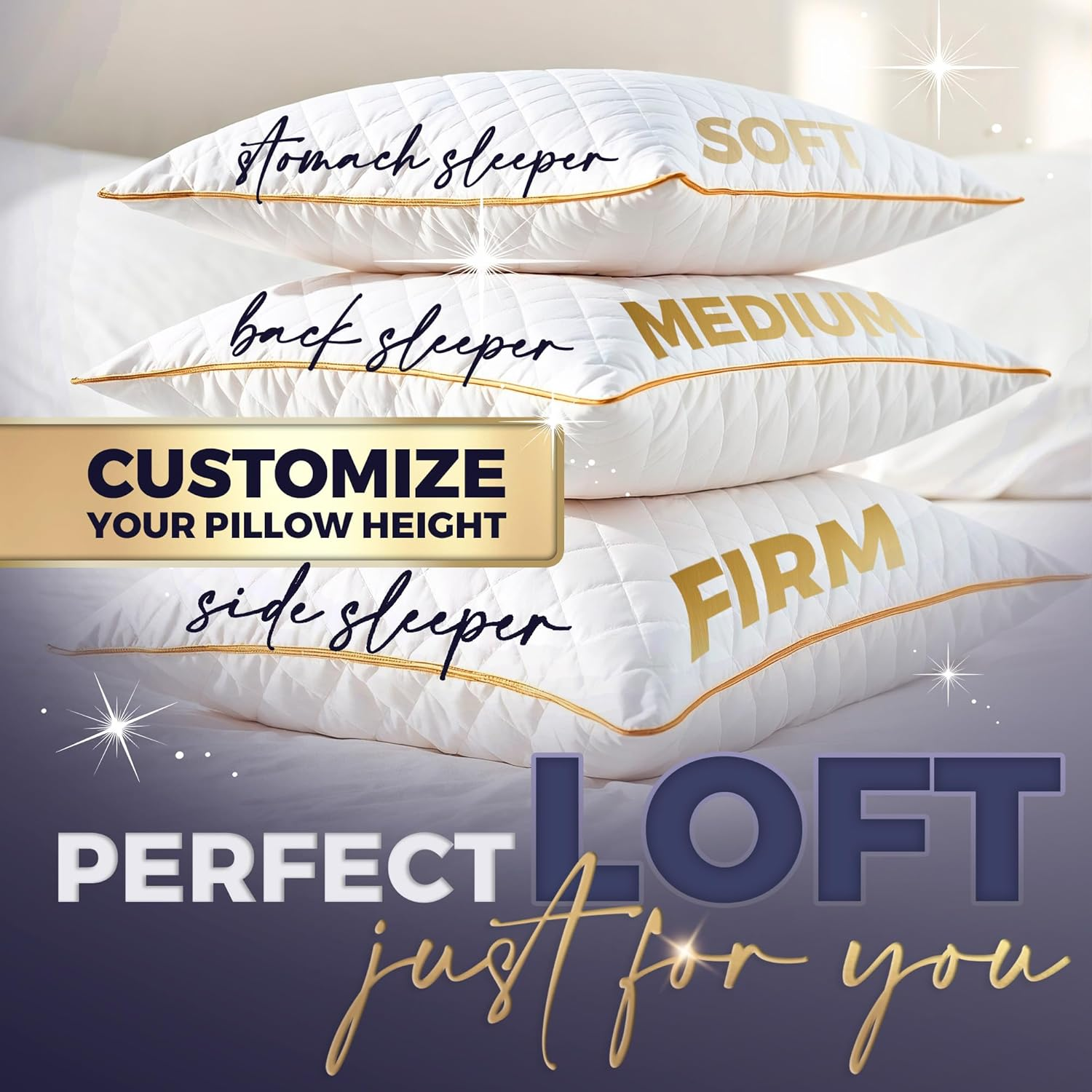 Royal Therapy King Memory Foam Pillows - Shredded Memory Foam Pillow for All Sleep Positions - Medium Firm Pillow with Adjustable Loft - Bamboo-Derived Rayon Cover - Certipur-Us & Oeko-Tex Certified image number 3