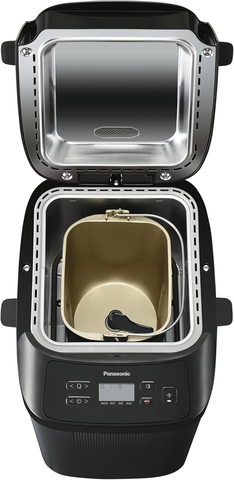 Panasonic Automatic Compact Bread Maker with Artisan-Style Kneading, Crust Control, 18 Programmes Including Gluten Free, Black (SD-PN100KST)