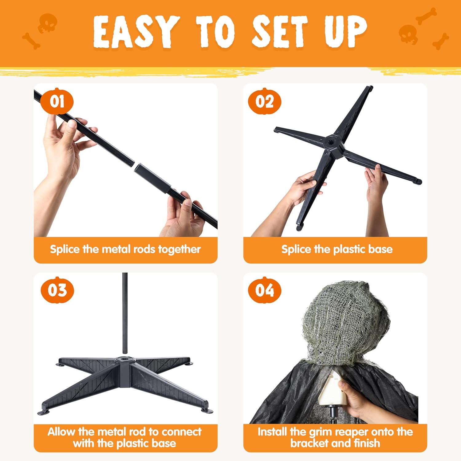 JOYIN 67" Halloween Decorations Outdoor Life Size Animatronics Grim Reaper with Chain, Sound-Actived Party Decor with Creepy Sound, Scary Haunted House Props for Garden Yard Lawn image number 1