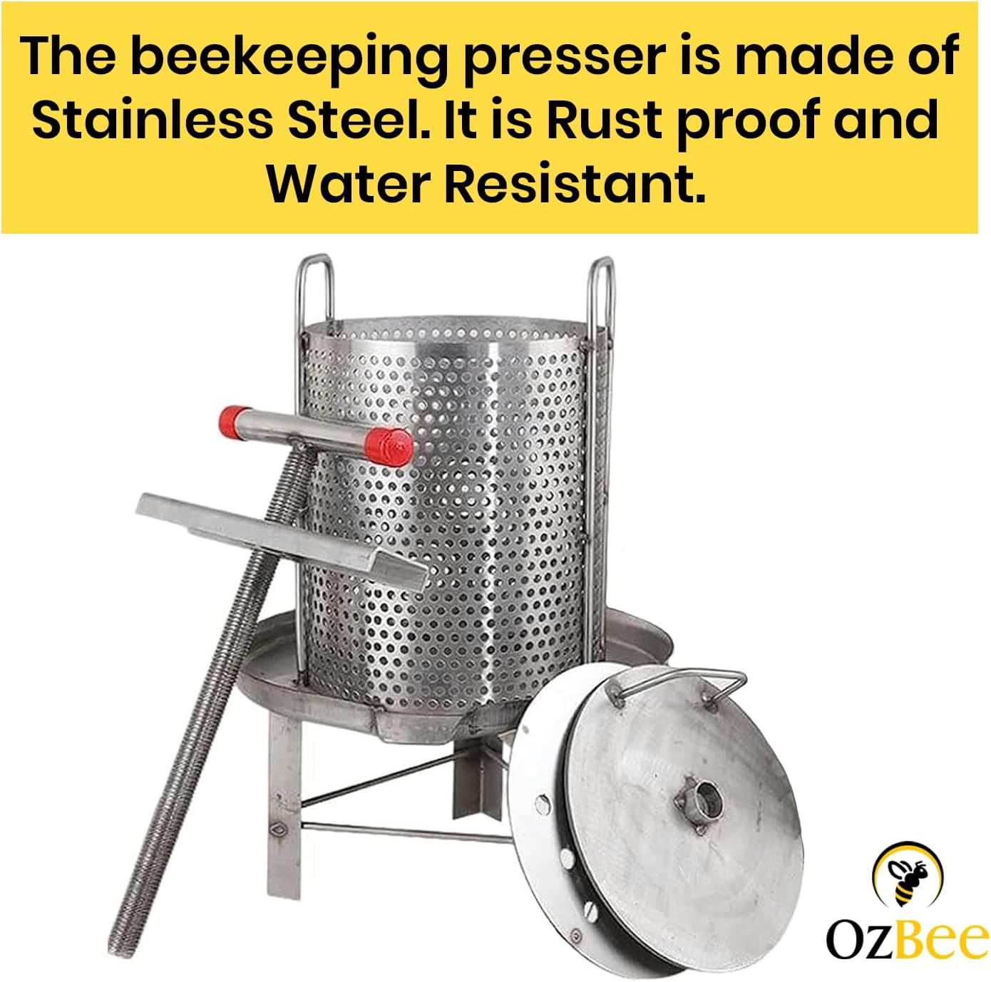 Manual Beeswax Honey Presser, Stainless Steel Honey Wax Press Machine, Manual Extractor for Honey, Multipurpose Beekeeping Honey & Juice Making image number 6