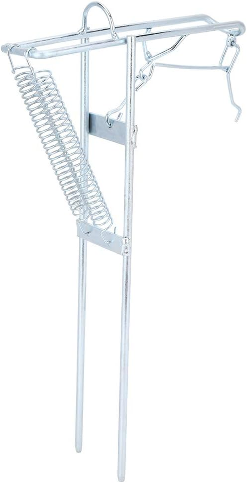 Fishing Rod Bracket, Lightweight Stainless Steel anti Rust Portable Fishing Rod Holder Practical Durable Dual Spring Fishing Pole Metal Stand Support Accessory image number 5