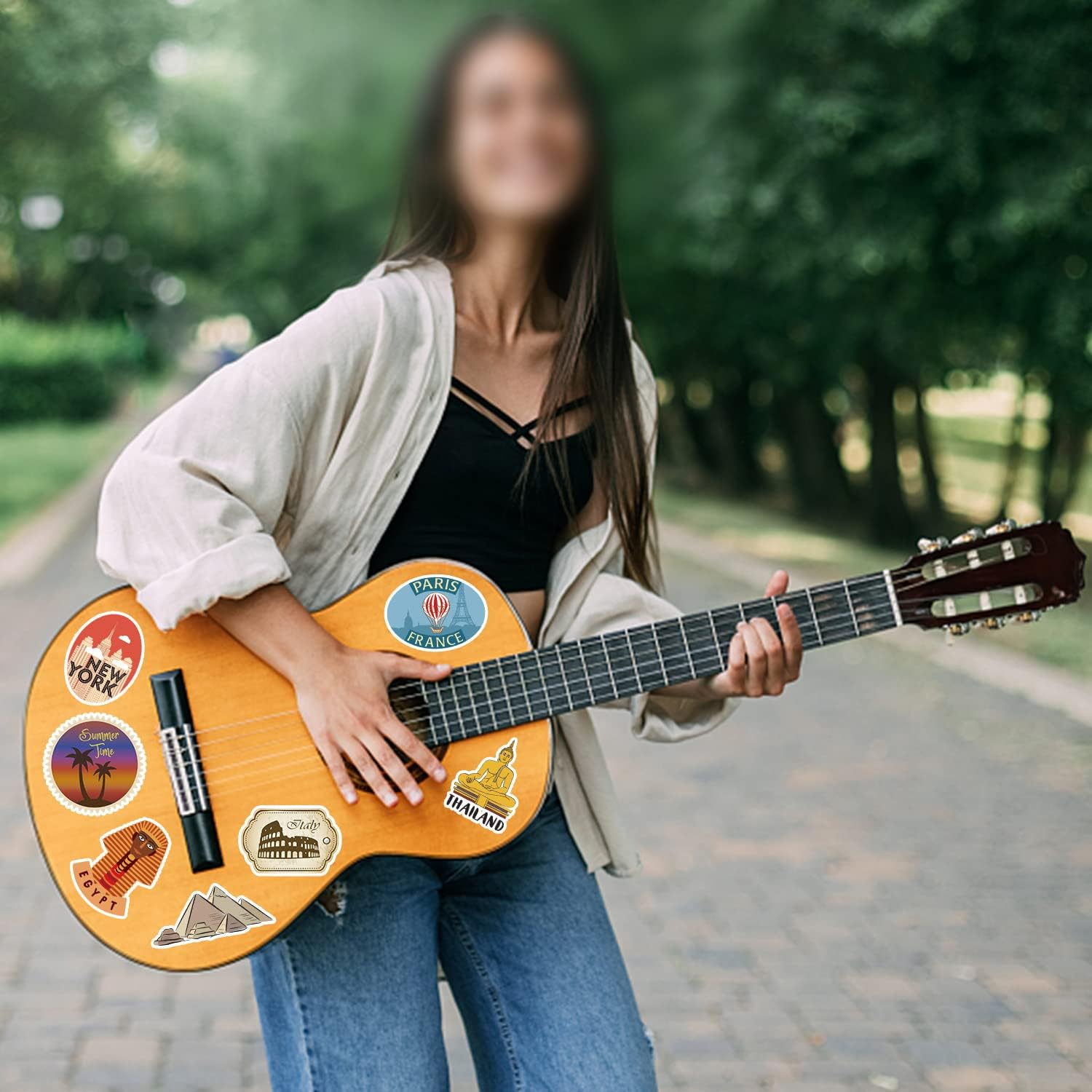 Travel Map Stickers,100 PCS Travel around the World Graffiti Vinyl Waterproof Decals for Water Bottles Computer Bicycle Skateboard Luggage Phone Pad Laptop Kids Teens Stickers Pack