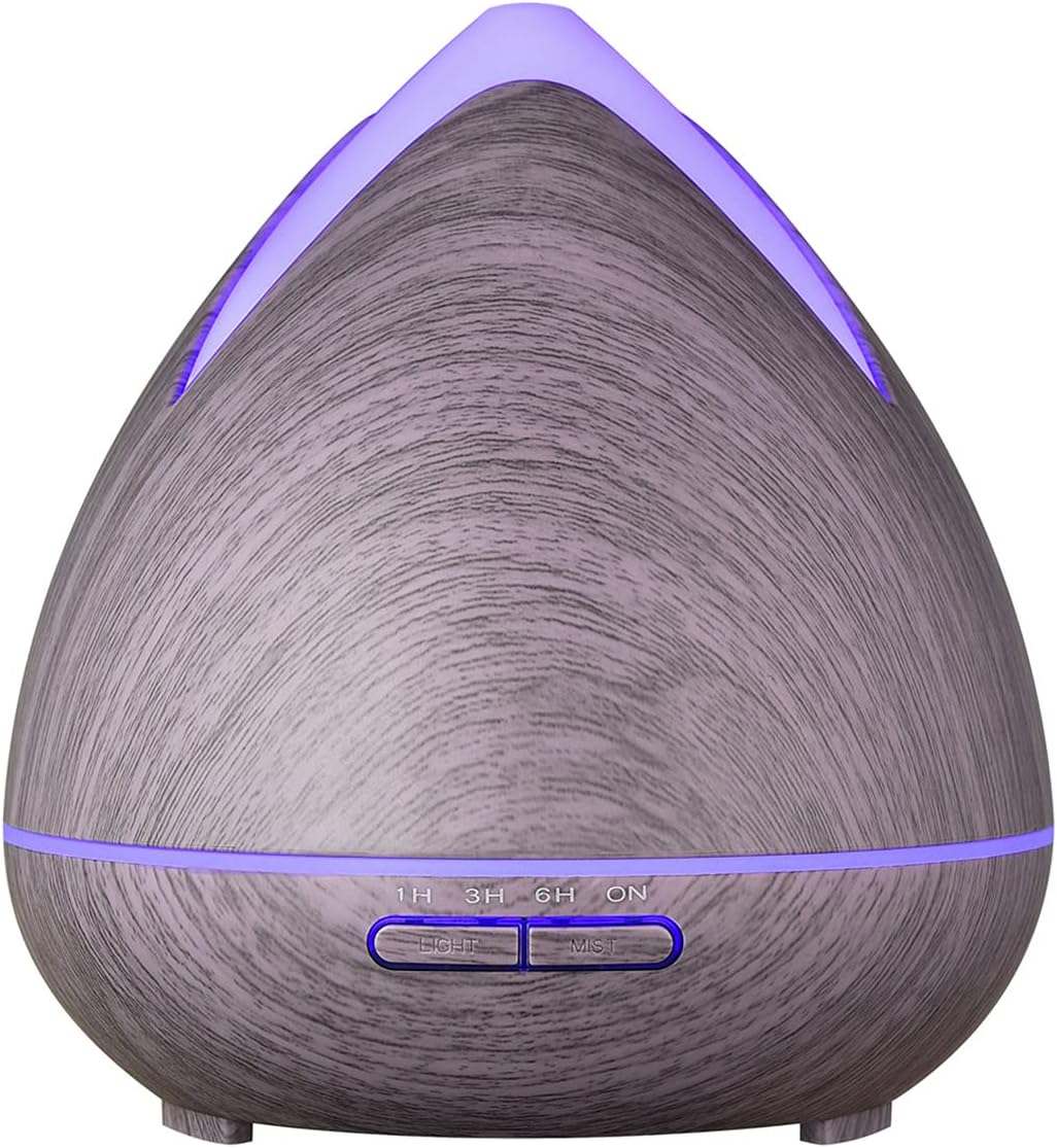 Purespa Diffuser Humidifier Serene Aromatherapy 400Ml Capacity with 3 X Aroma Diffuser Oils (Kiwi and Lime, Lily and Lotus, And, Apple and Dewberry) Night Light 7 LED Mood Lights (White)