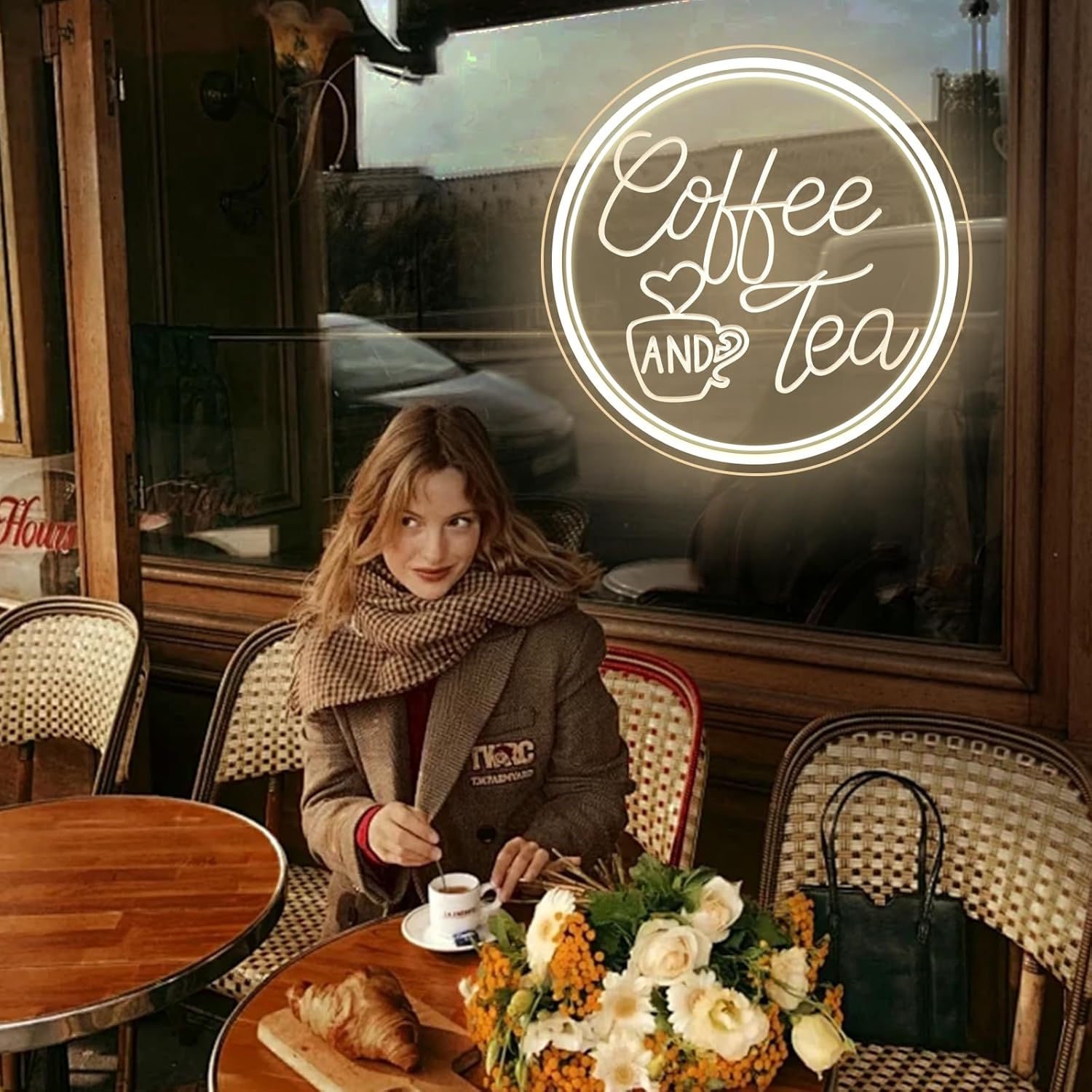 Coffee and Tea Neon Sign Coffee Neon Sign USB LED Sign Coffee Shop Opening Neon Signs Engraved Cafe Signs for Coffee Bar Coffee Station Kitchen Hot Cocoa Cafe Bar Decor - Coffee And Tea image number 3