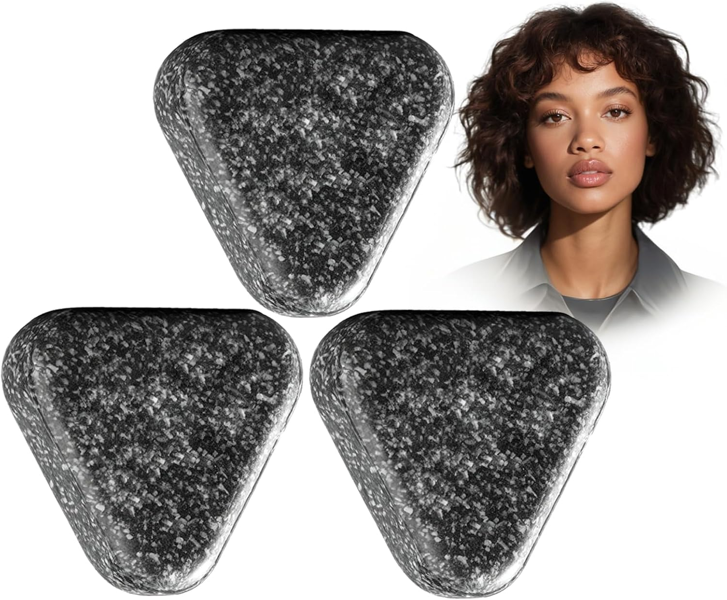 Black Triangular Polygonum Multiflorum Shampoo Bar - Moisturizing & Strengthening | Gentle Cleansing for All Hair Types, Long-Lasting & Travel-Friendly (1Pcs)