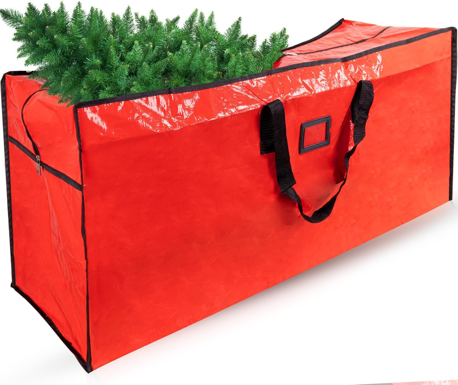 Christmas Tree Storage Bag, Heavy Duty 9 Ft Artificial Xmas Holiday Tree Storage Zippered Bag with Carry Handles, Durable Waterproof Material, Protect against Dust, Insects & Moisture (Red) image number 5