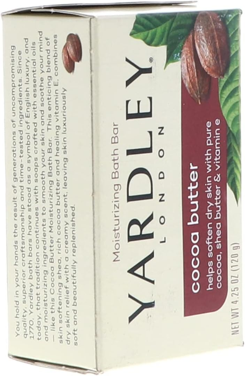 Yardley Moisturizing Bar Cocoa Butter 4.25 Oz (Pack of 2)