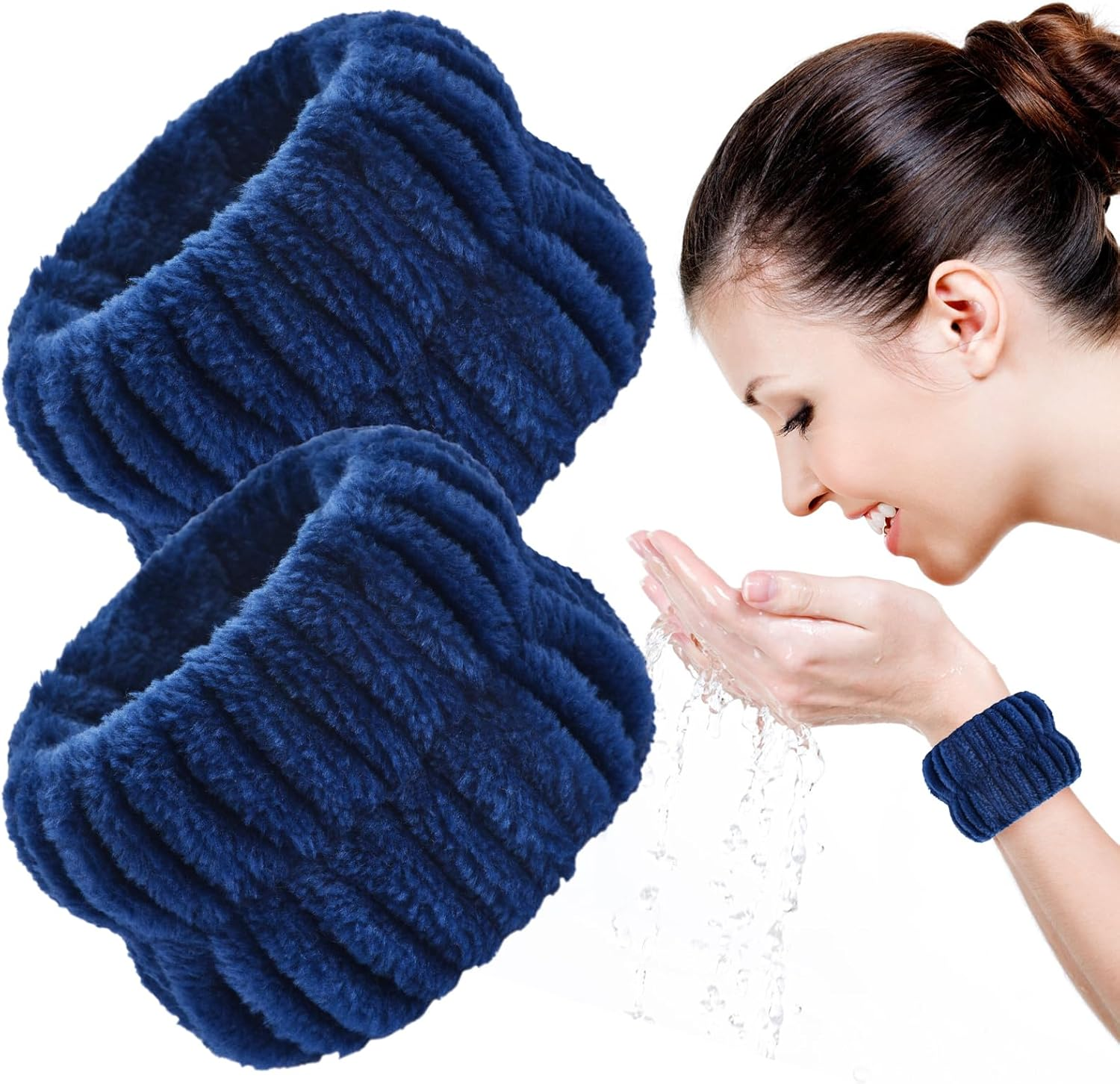 2Pcs Wrist Bands for Washing Face Wash Wristbands Wrist Towels Arm Bands for Skincare Makeup Wrist Cuffs Spa Wrist Scrunchies