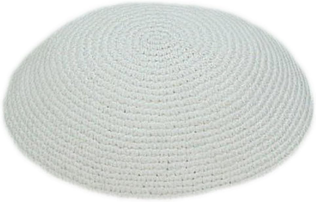 White All Size Hand Made Yarmulke Jewish Kippah Kipa Judaica Yamaka Kippa Yamakah Yarmulka Hat Men or Kids (12CM 4.7INCH)