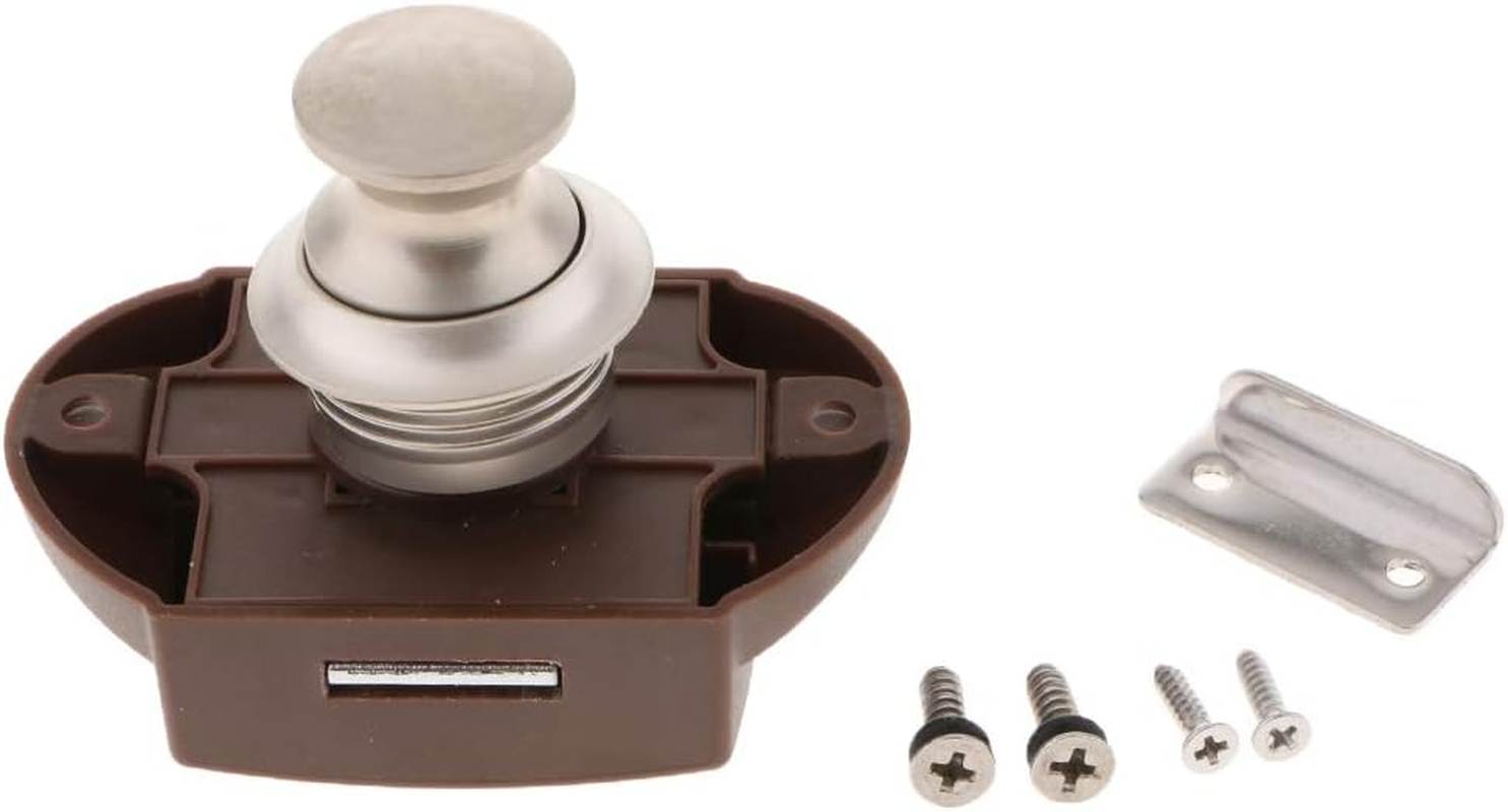 Zinc Alloy Push Button Latch Cupboard Lock Knob for Cabinet/Rv/Boat (Pearl) image number 2