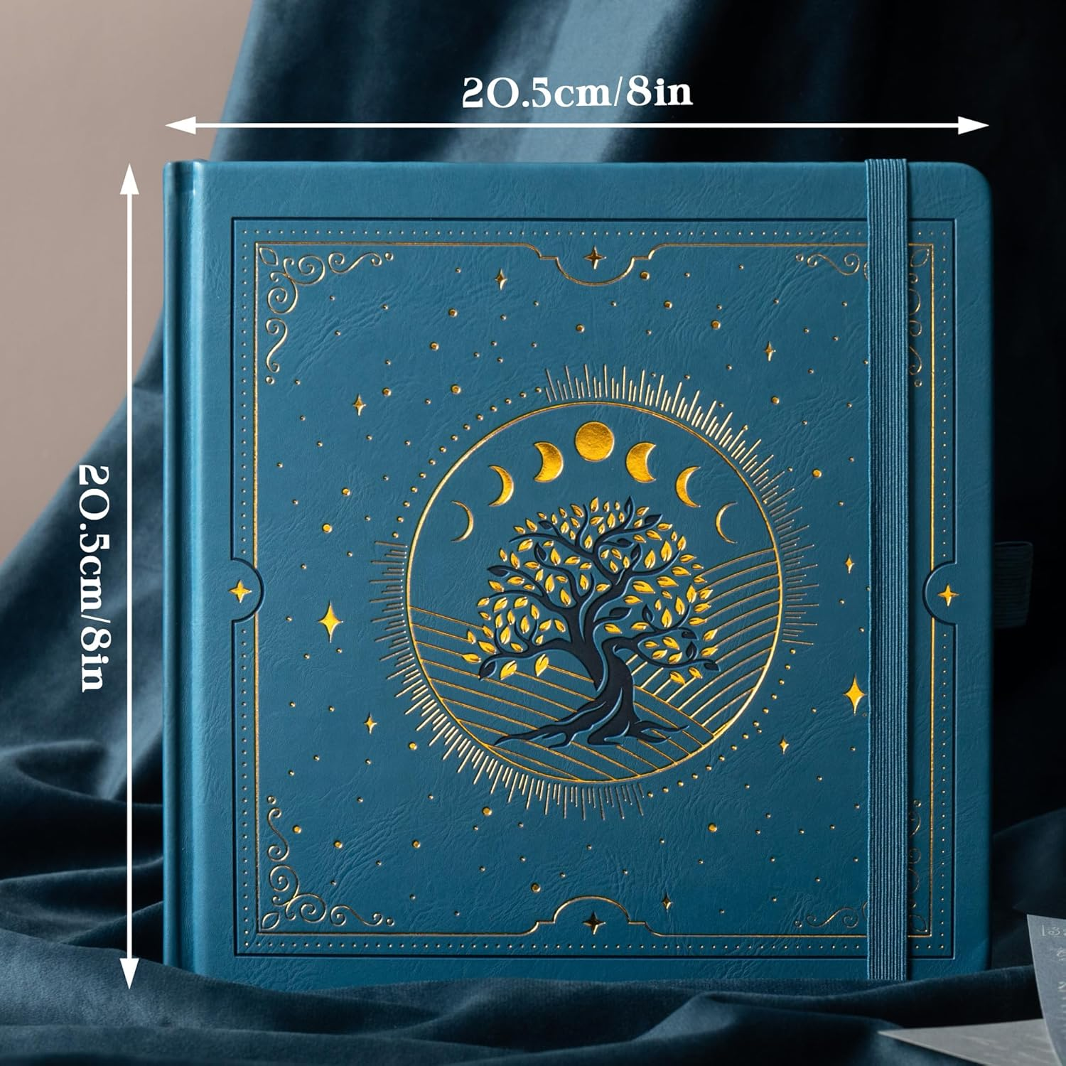 TIEFOSSI Tree of Life Journal, Square Dotted Journal for Women Men, Dot Aesthetic Notebook with 160 Numbered Pages, Hardcover Vegan Leather Journals with Bookmark, 160 GSM Thick Paper image number 3