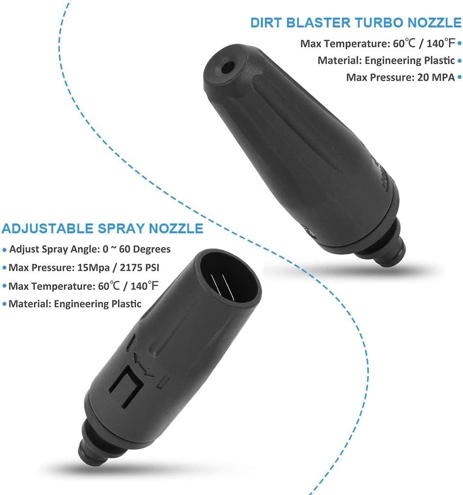 High Pressure Lance for K&auml;rcher Plastic Jet Tube for Pressure Washer, High Pressure Spray Lance Nozzle Adjustable Spray Nozzle, for K&auml;rcher K2 K3 K4 K5 K6 K7 Black image number 2