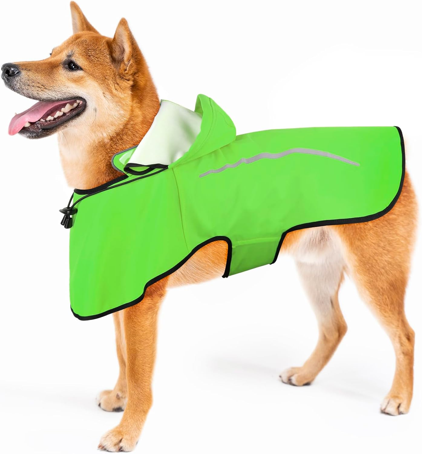 Flashseen Dog Raincoat Waterproof Dog Rain Jacket with Strip Reflective & Leash Hole Winter Dog Vest Warm Rain Coats for Dogs image number 2