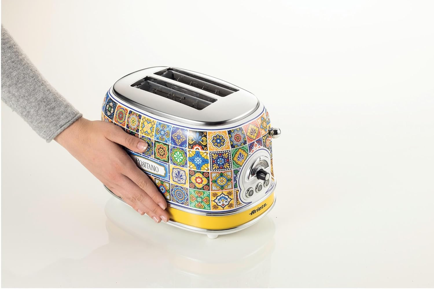 Ariete 155 Positano Toaster, 810W, 2 Slices, 6 Levels of Gilding, Crumb Tray, Defrost Function, Automatic Ejection, No Tongs image number 1