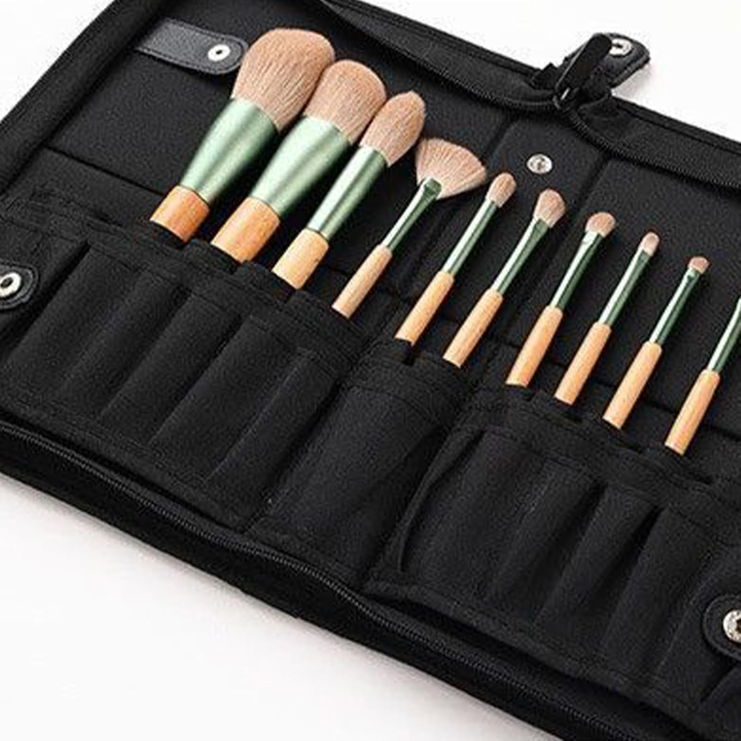 Makeup Brush Holder, Large Capacity Cosmetic Portable Organizer, Makeup Brush Organizer, Folding Cosmetic Storage Bags Pouch for Travel Easy Access Women