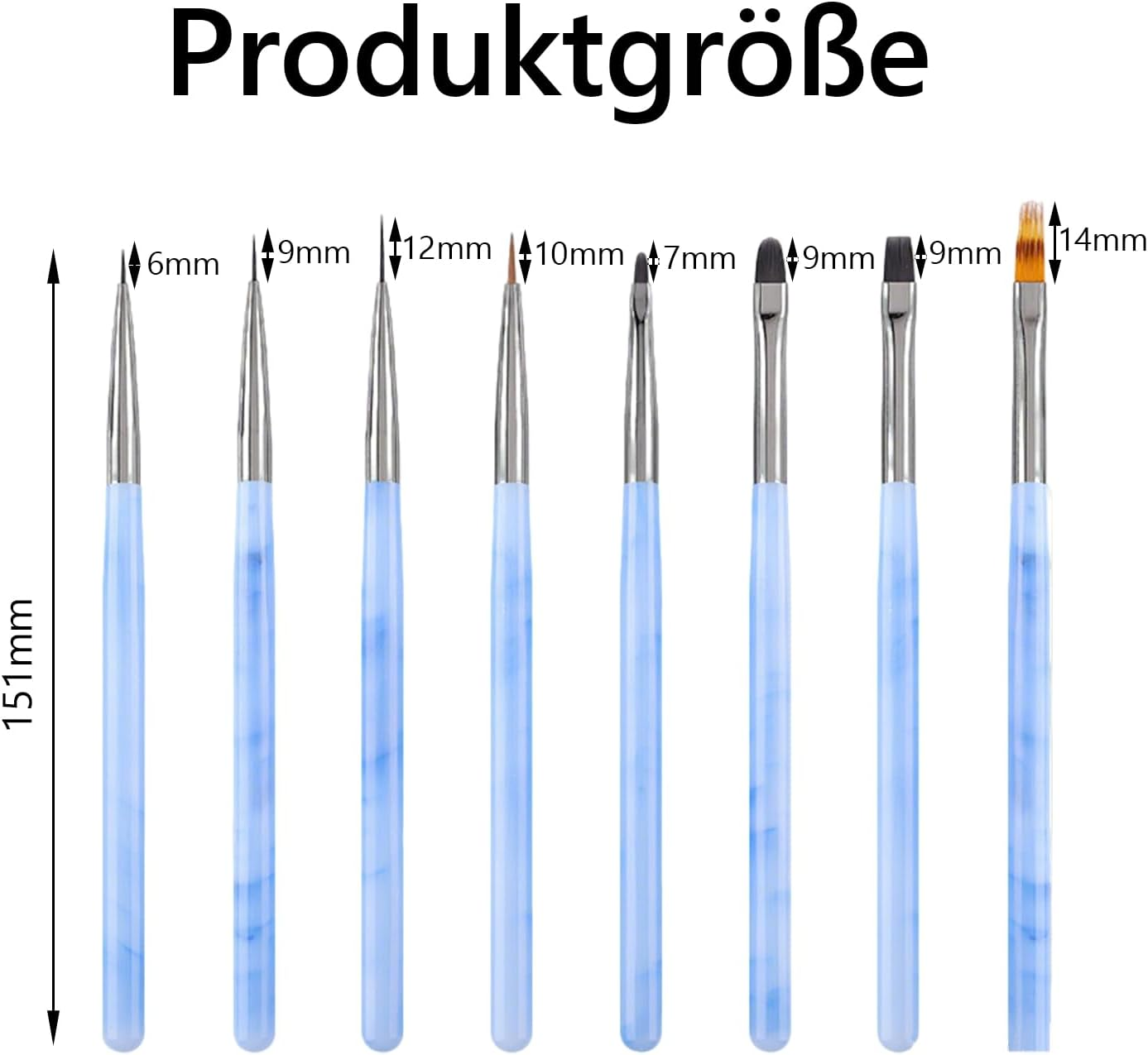 8 Piece Nail Brush, Brush for Gel Nails Set, Nail Design Gel Brush, Dotting Painting, Line Pen, Acrylic Brush Fineliner for DIY Nail Art Design image number 4