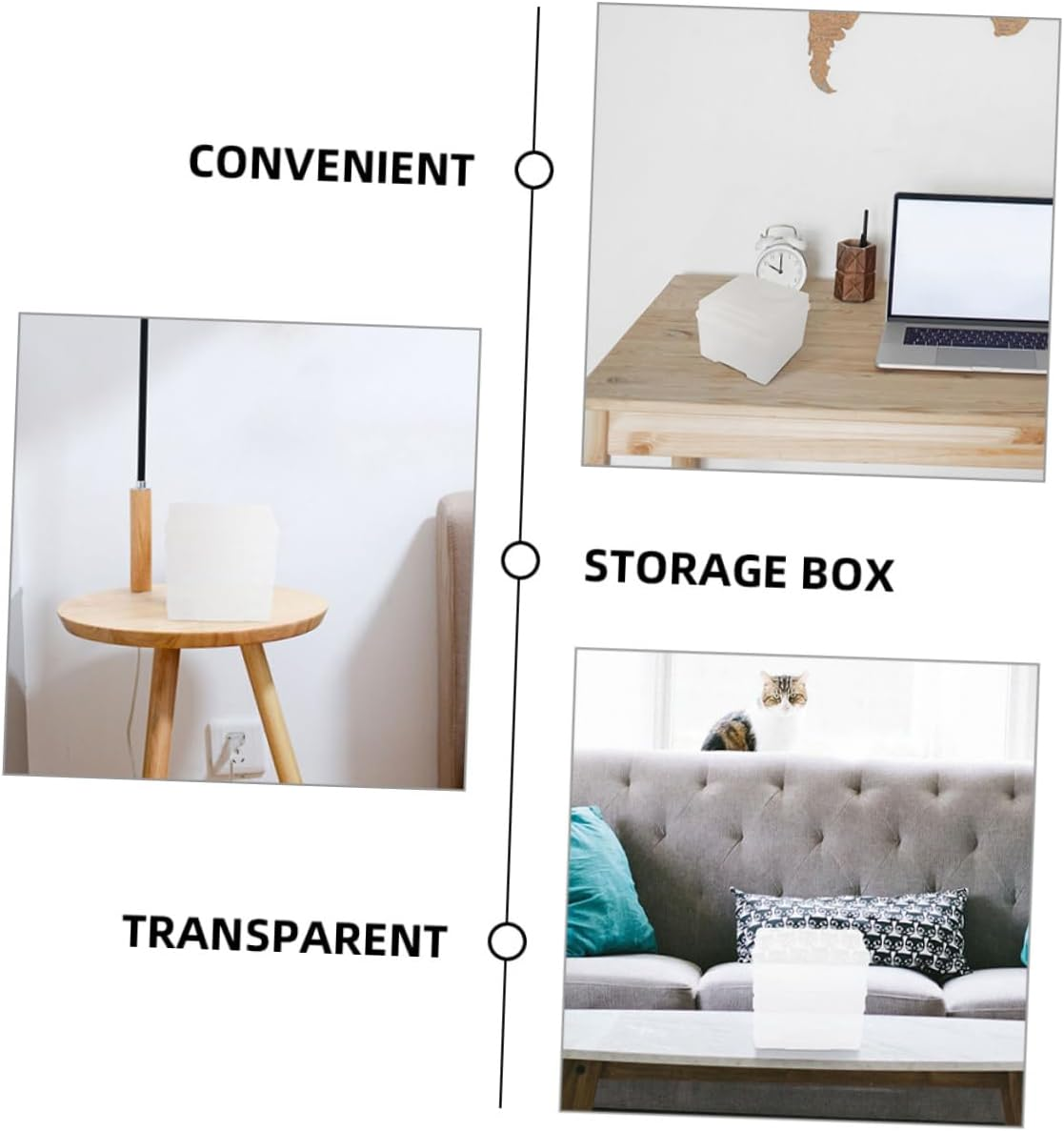 KICHOUSE Photo Storage Box Multi-Functional Storage Case for Pictures Reusable Organizing Box image number 3