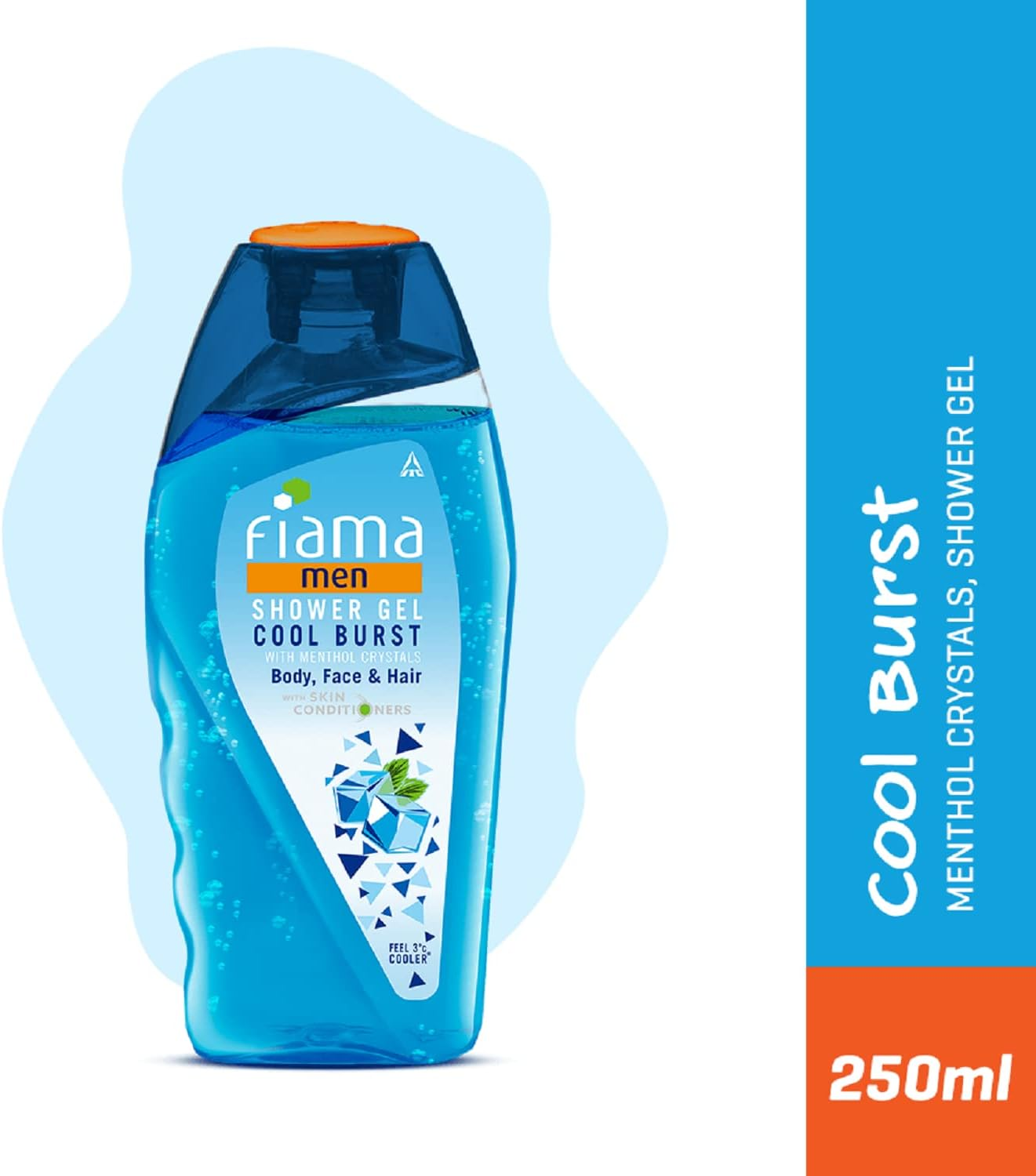 Fiama Men Shower Gel Cool Burst, Body Wash with Skin Conditioners for Moisturised Skin, 250 Ml Bottle image number 4