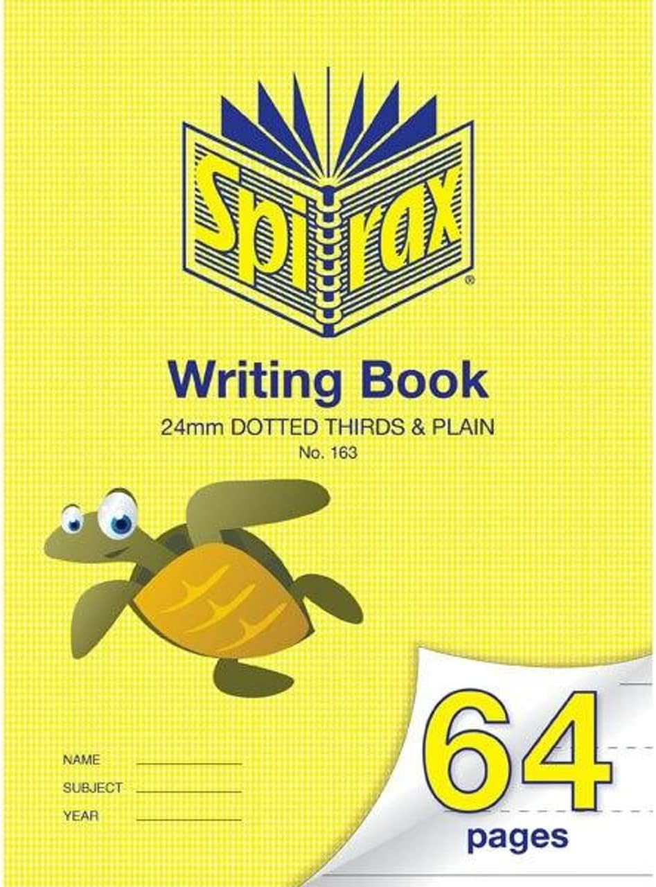 Spirax 163 335MM X 240MM Writing Book with 24MM Dotted Thirds Ad Plain (64 Pages)