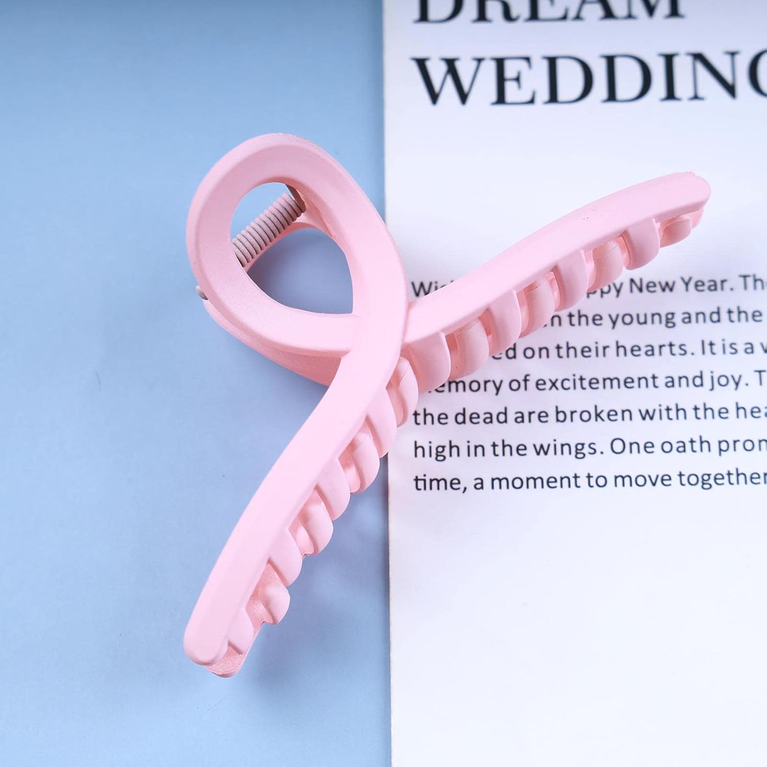 Yheakne Vintage Acrylic Hair Claw Clip Plastic Hair Claw Clip Plain Hair Holder Clips Jelly Pine Hair Clip French Hair Catch Barrette Decorative Hair Accessories for Women and Girls (Pink) image number 2