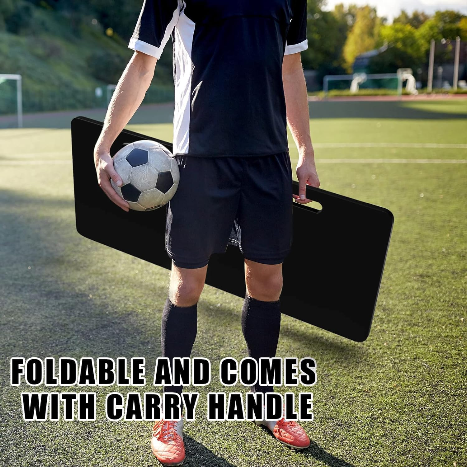 Soccer Rebounder Board Rebounder Soccer Goal Soccer Wall Rebound Equipment to Practice Kickback Ball Passing Training with Portable Dual Angle Board by Kids Adults Player Trainer image number 3