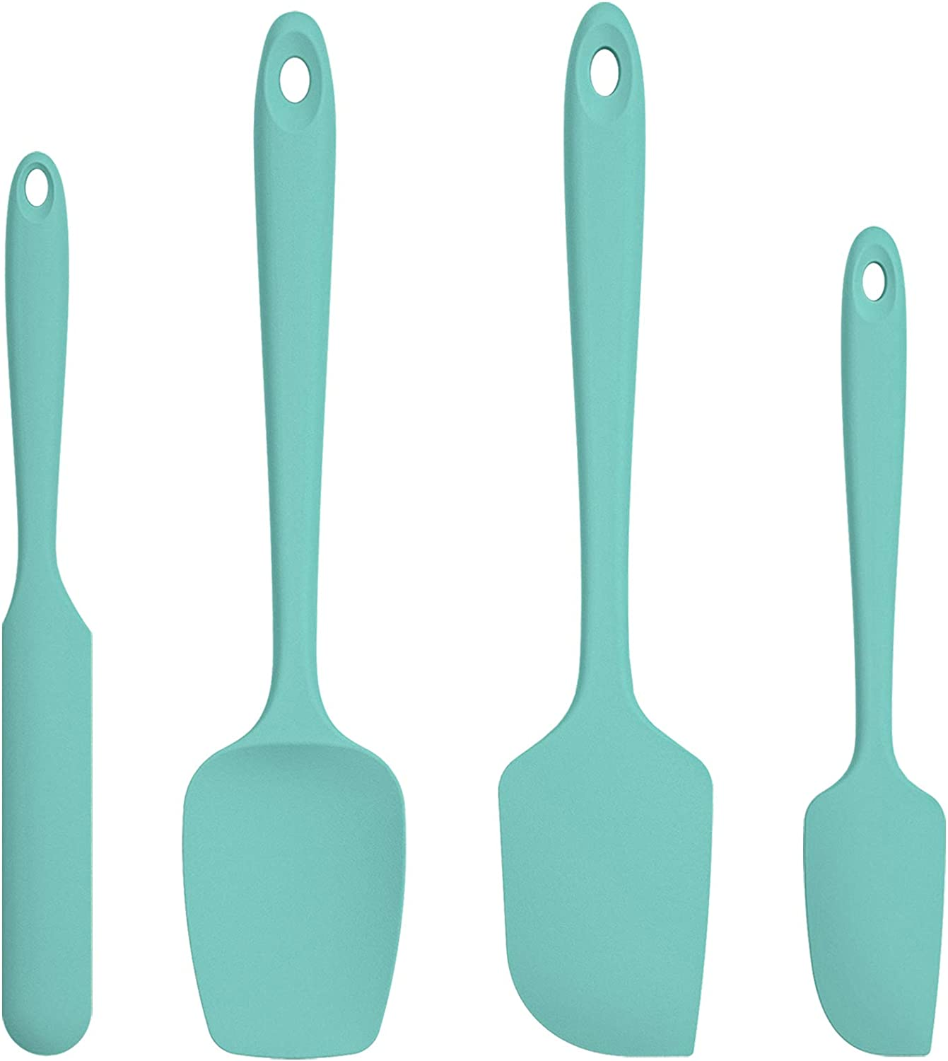 315℃ Heat Resistant Silicone Spatula: U-Taste High Heat Proof Flexible Bpa-Free Non-Stick Bowl Scraper, Seamless Rubber Kitchen Utensils for Baking Cooking Mixing Cookware Set of 4 (Teal/Aqua Sky) image number 2