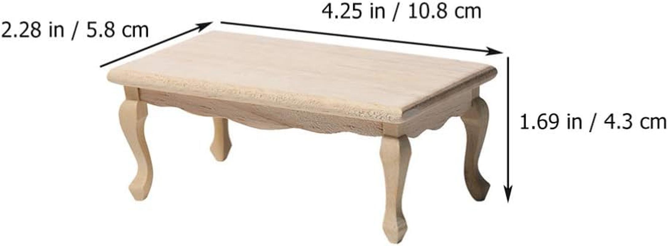 TOYANDONA Dollhouse Table 1:12 Miniature Miniature Tea Table Wooden Furniture Model Mini House Accessory for Dollhouse Fairy Garden