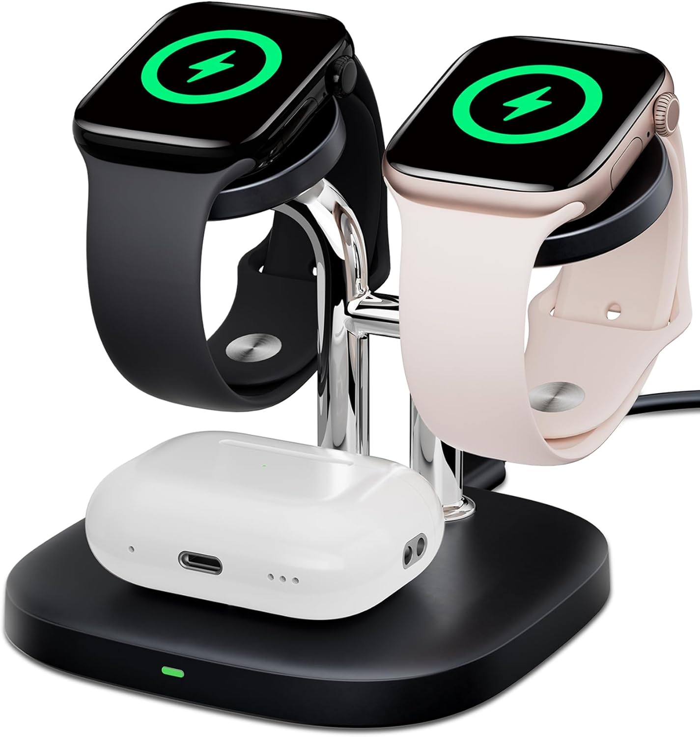 Swanscout Charger for Apple Watch, Dual Watch Charger for Apple Watchultra 3/Ultra 2/SE 3/Series 11/10/9/8/7/6, Wireless Charging Station for Airpods 4/3Rd/2Nd, Swanscout 704A