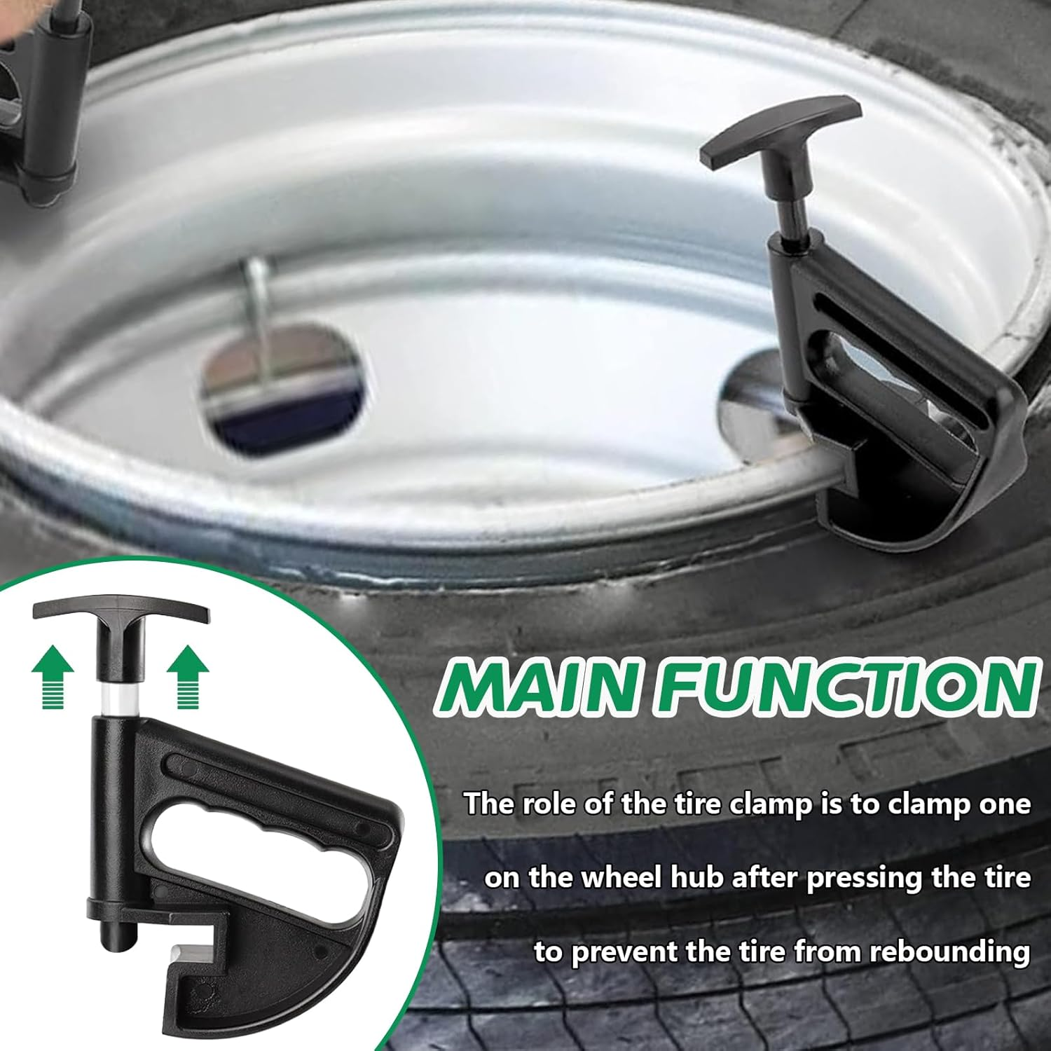 VBGURR Pack of 2 Tyre Bead Holders, Tyre Fitting Aid Tool, Tyre Bead Clamp & Bead Press for Tyre Changer, Tyre Mounting Aid Tyre Assembly Device for Most Rims image number 6