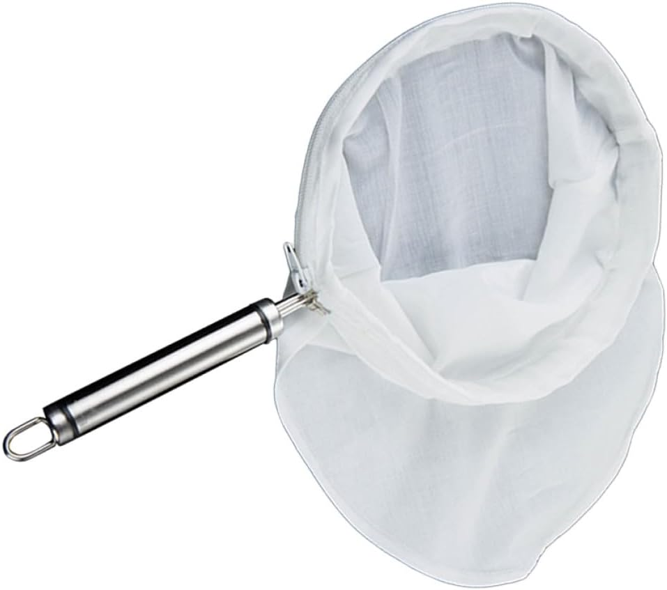 LALADEFIEE Tea Strainer Pouch with 18Cm Steel Ring Fine Mesh Coffee and Tea Filter Bag Reusable Nylon Mesh Filter Suitable for Home image number 5